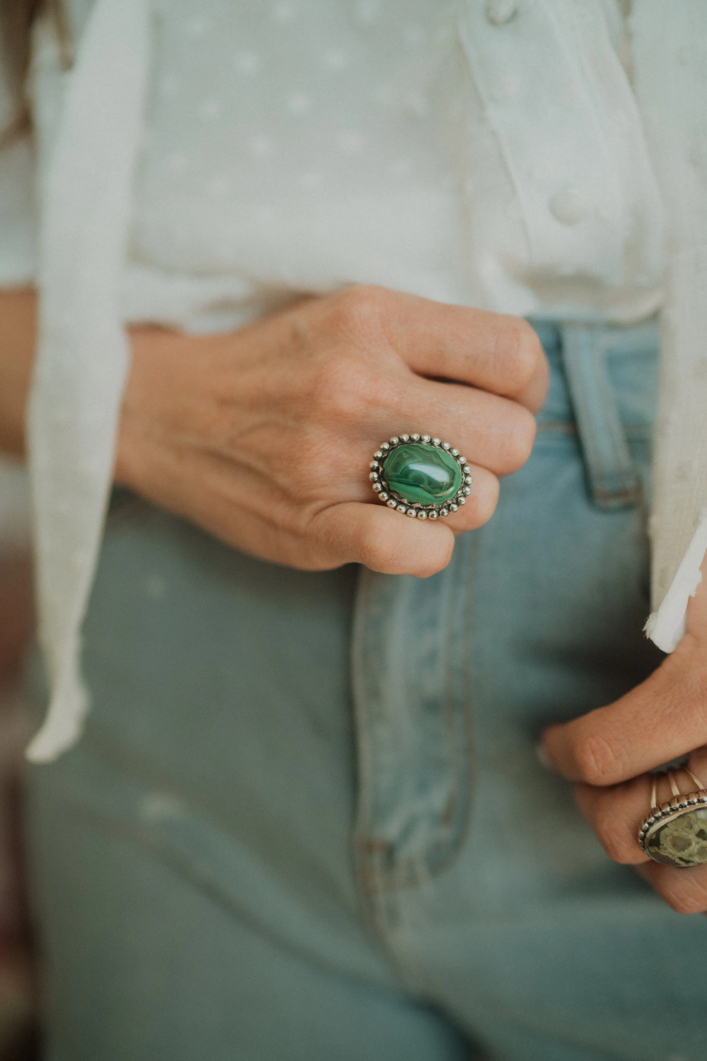 Henderson Ring | Malachite sold by Goldie Lew product image thumbnail 2