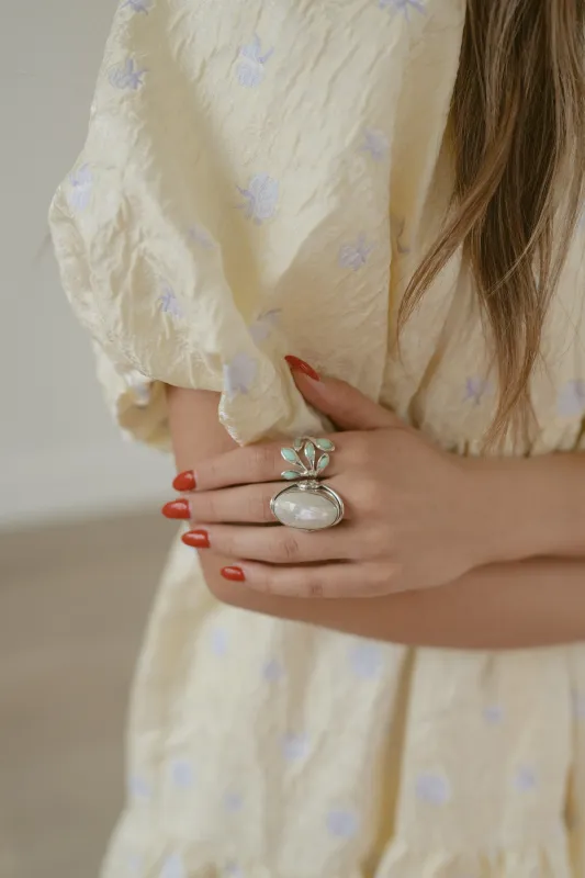Blythe Ring | Green Opal made by Goldie Lew