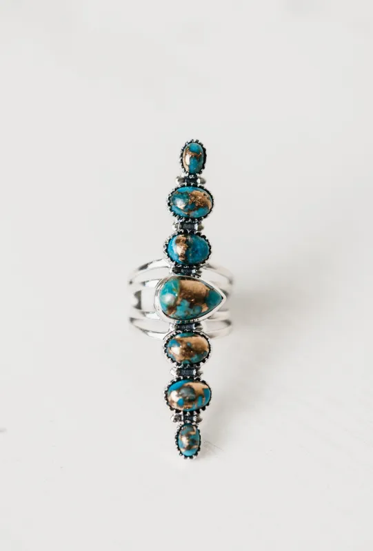 Salihah Ring | Blue Copper Turquoise made by Goldie Lew