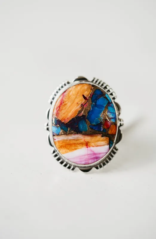 Malia Ring | Pink Spiny Turquoise made by Goldie Lew