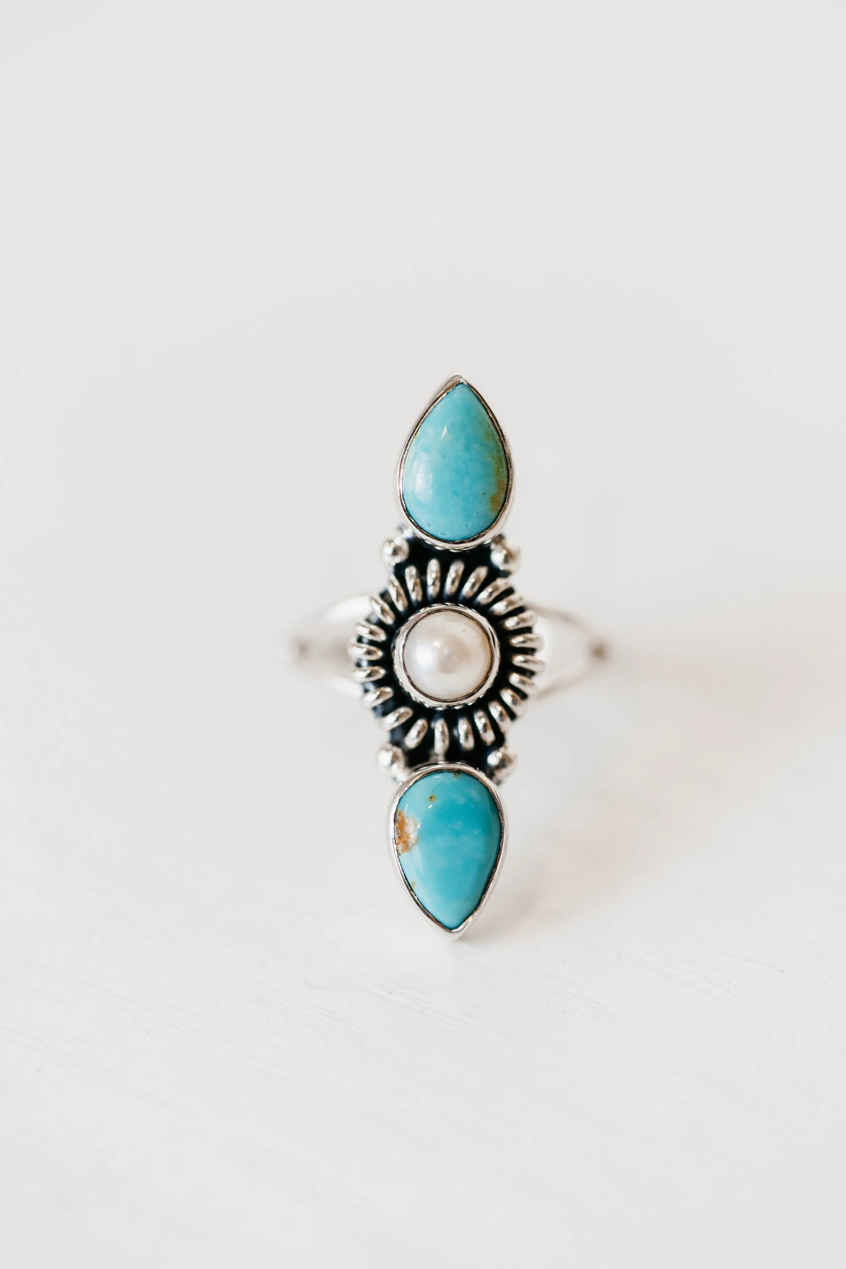 England Ring | Turquoise + Pearl sold by Goldie Lew
