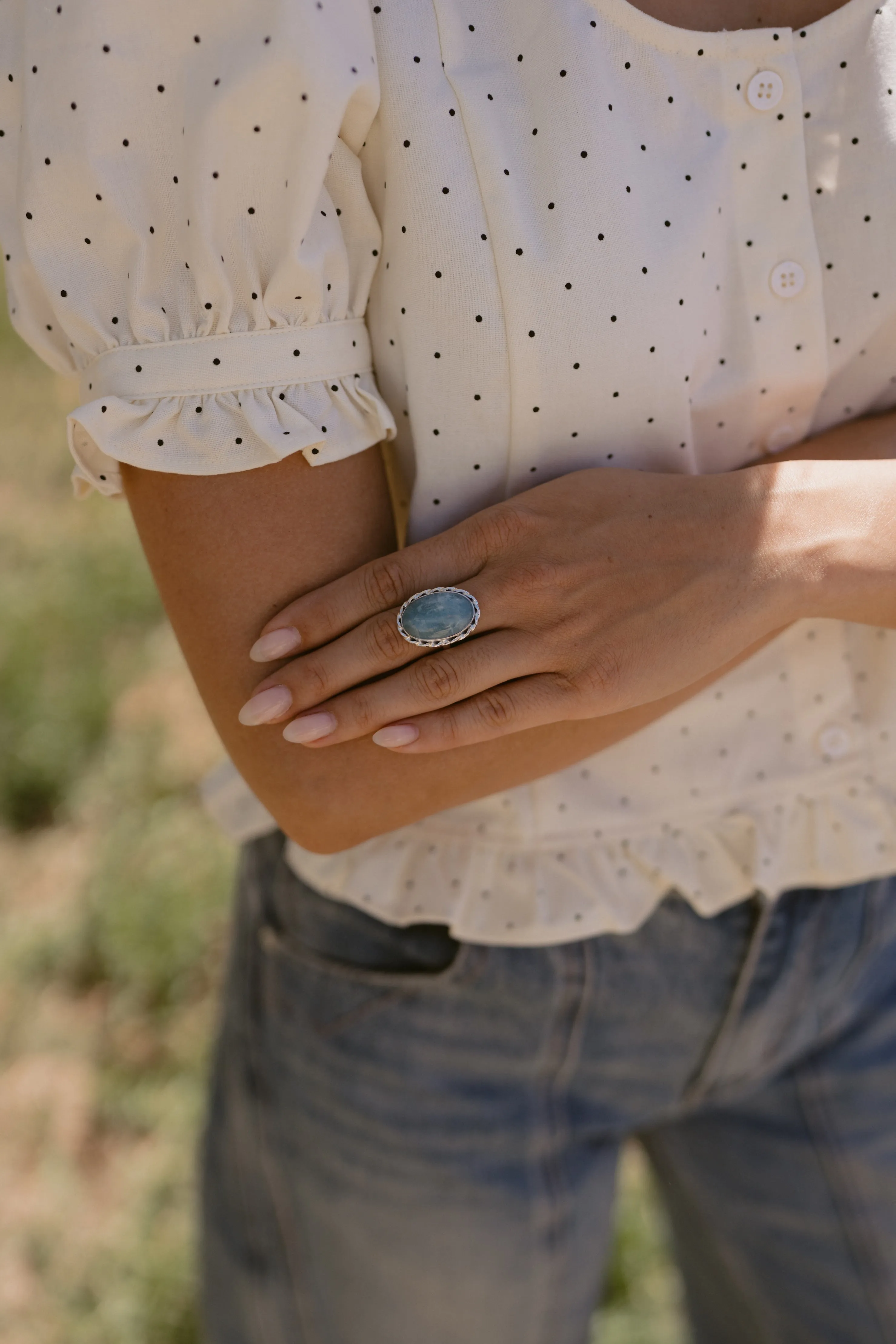 Jennifer Ring | Aquamarine sold by Goldie Lew product image thumbnail 2