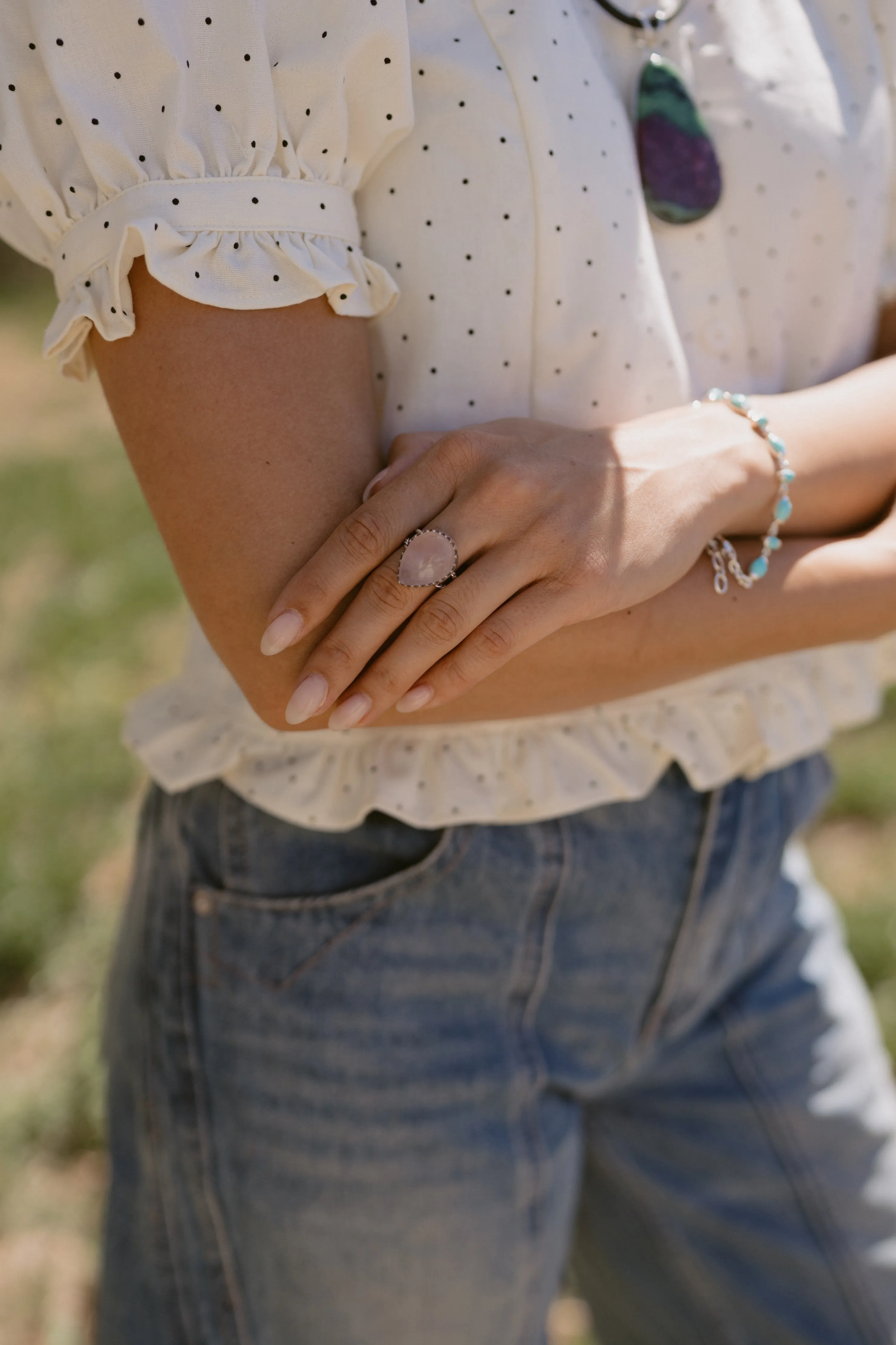 Tula Ring | Rose Quartz sold by Goldie Lew product image thumbnail 2