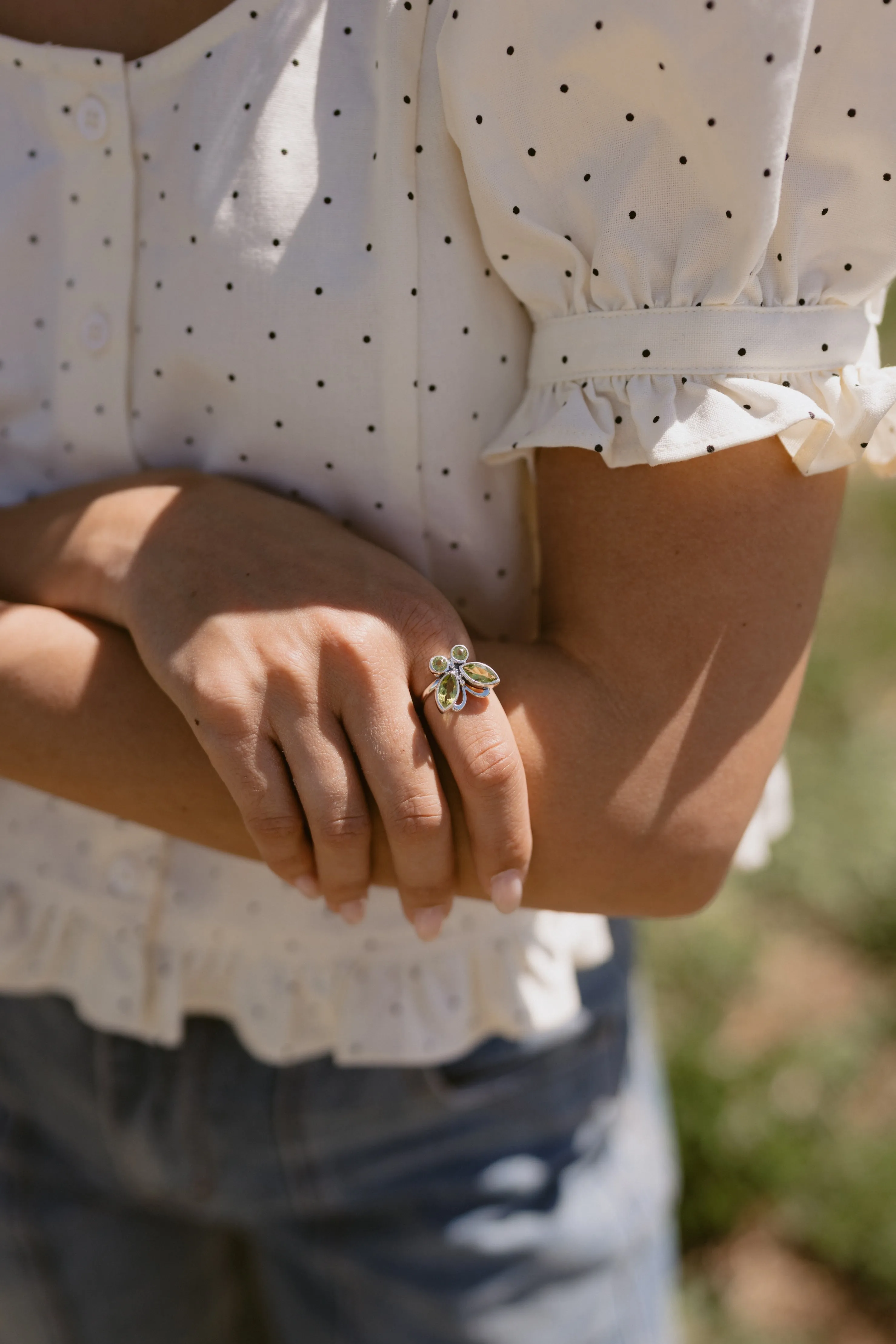 Flutter Ring | Green Peridot sold by Goldie Lew product image thumbnail 2