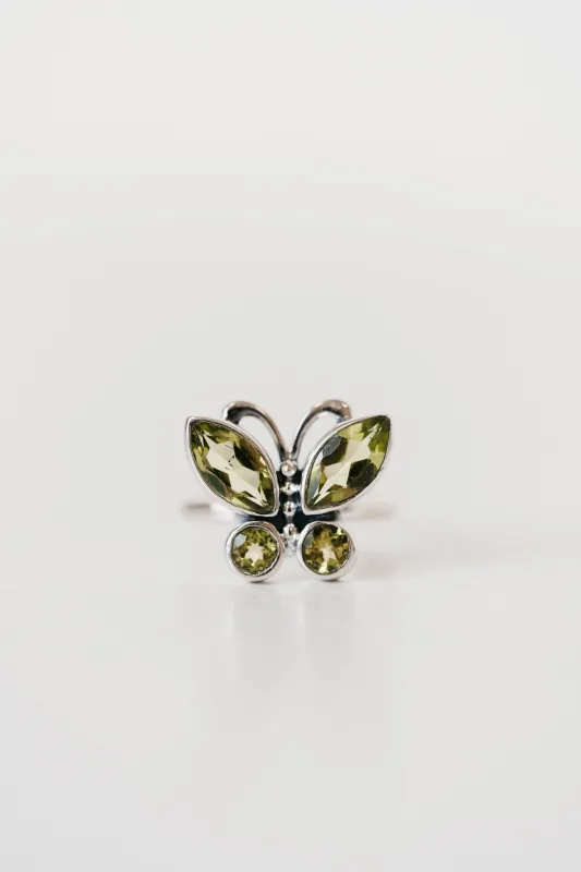 Flutter Ring | Green Peridot made by Goldie Lew