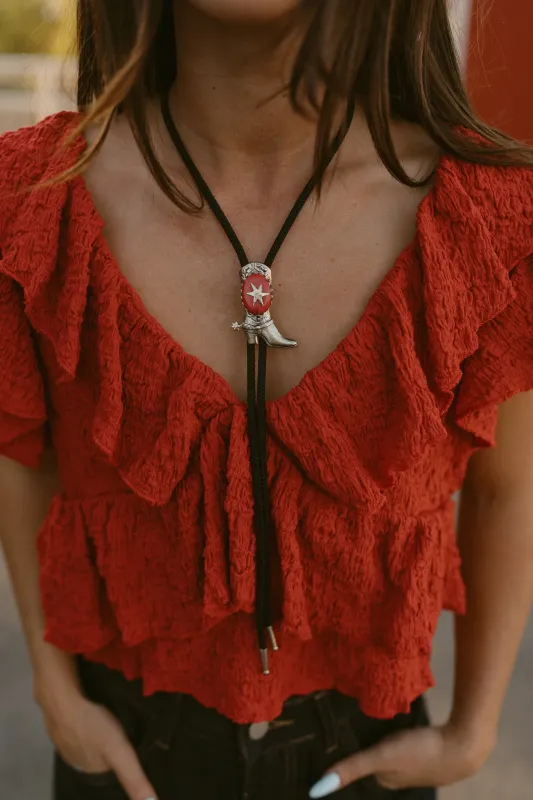 American Sweetheart Bolo Tie made by Goldie Lew
