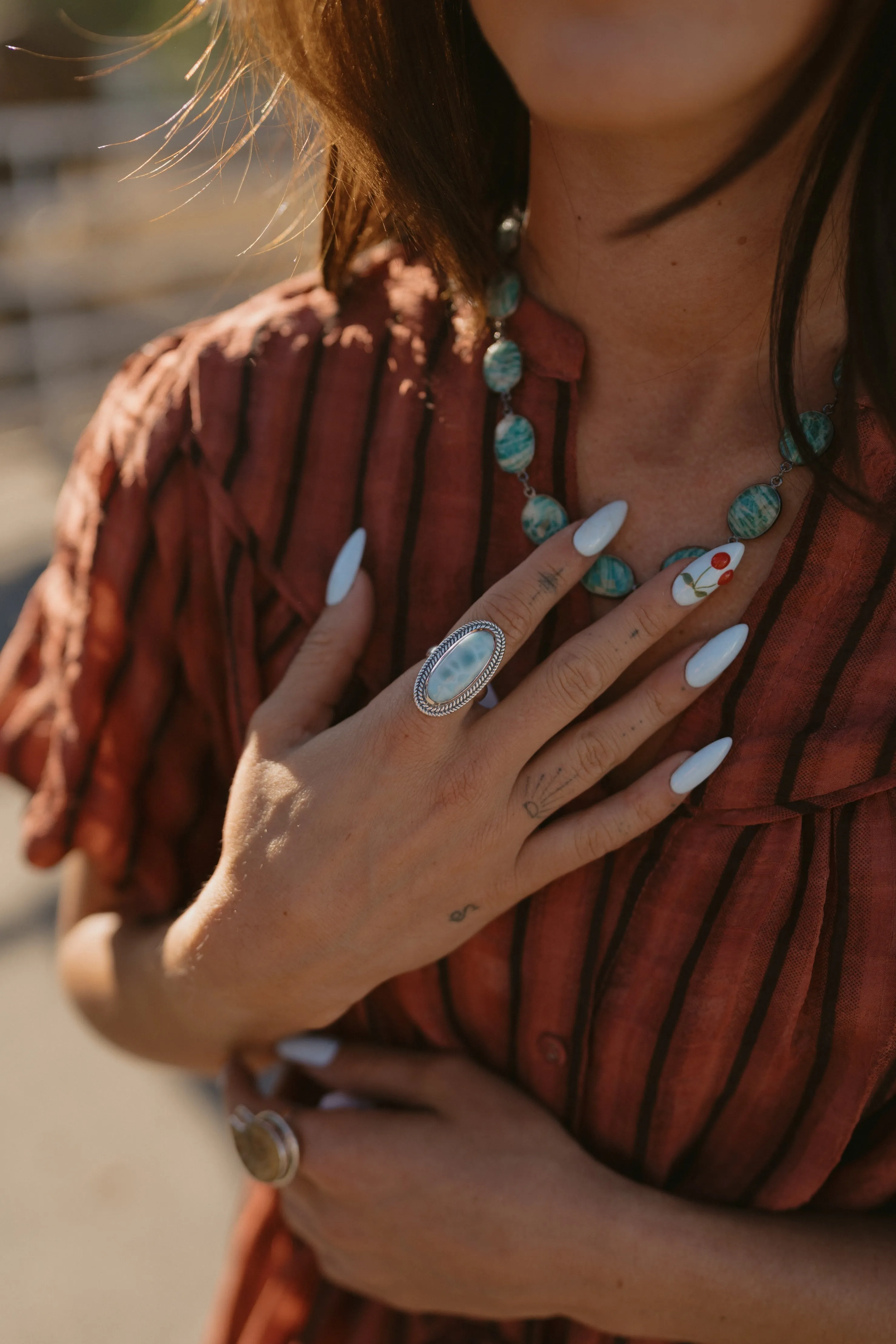 Julia Ring | Larimar sold by Goldie Lew