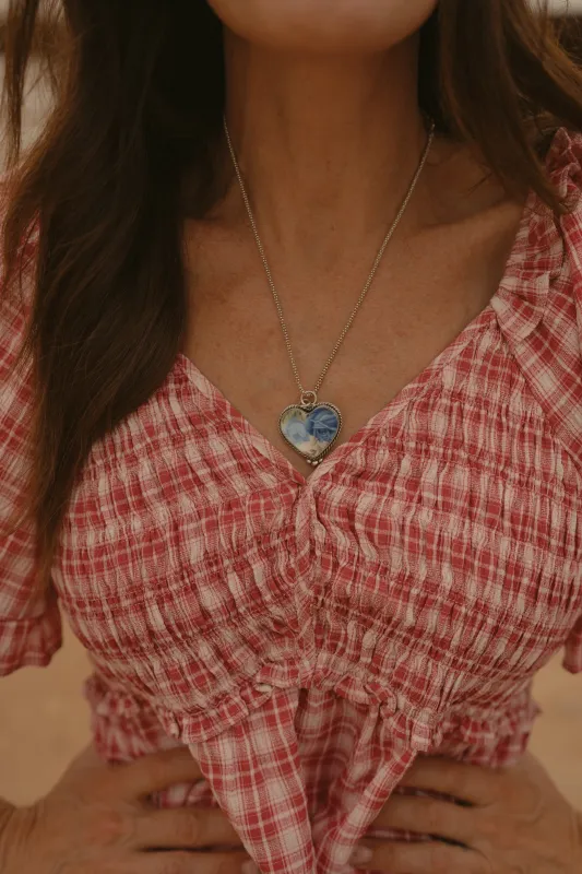 Little Bluey Necklace made by Goldie Lew
