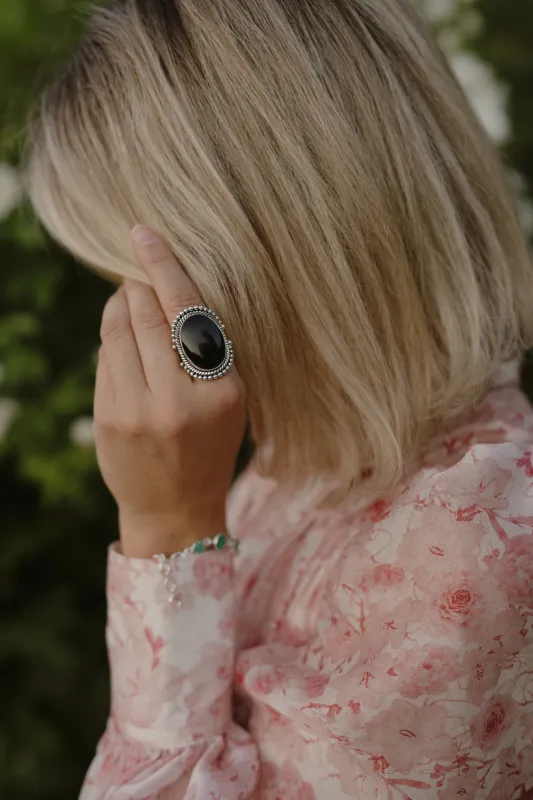 Evelina Ring | Black Onyx made by Goldie Lew