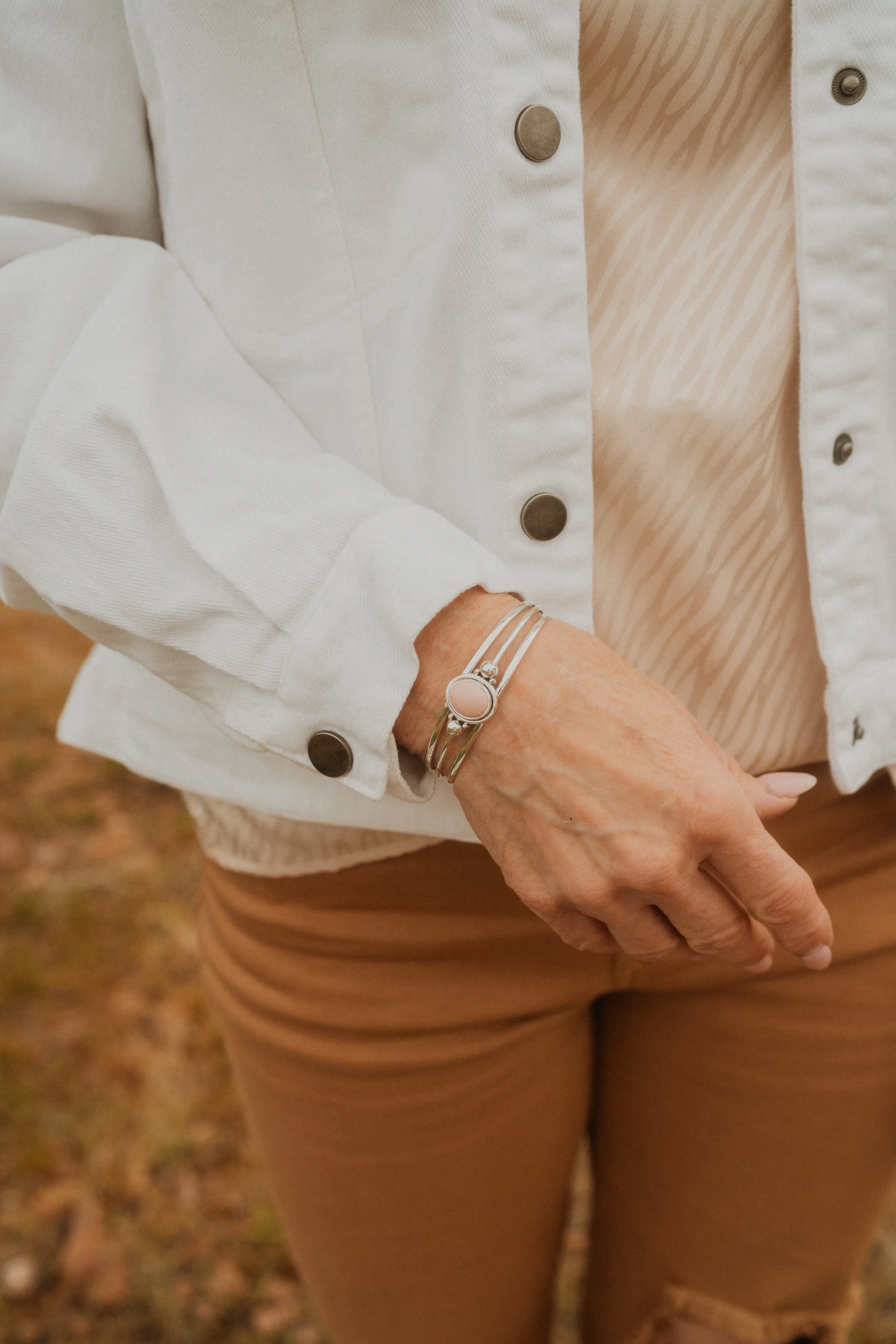 Huckle Cuff | Pink Opal sold by Goldie Lew product image thumbnail 3
