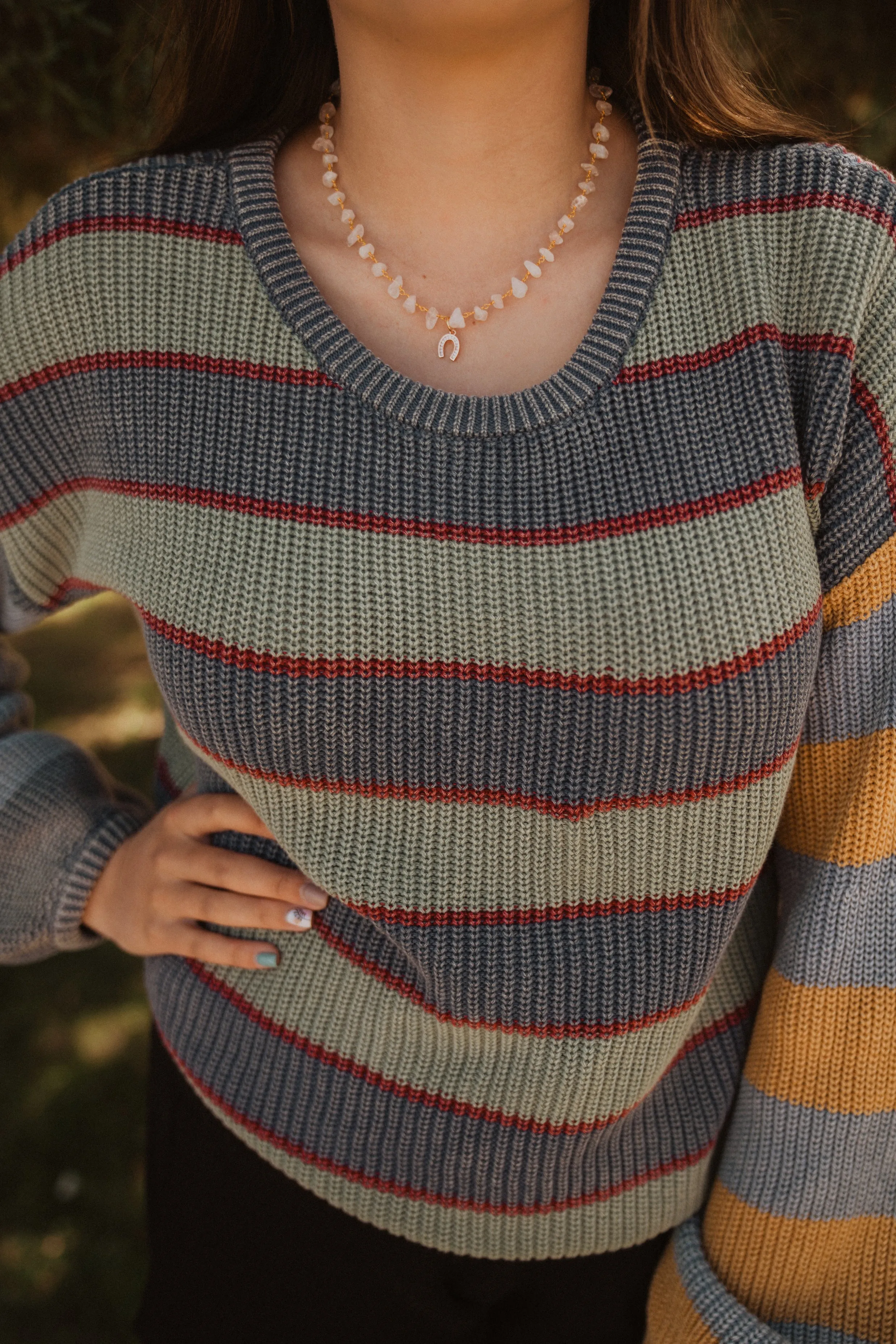 Rose Quartz Chippy | Horseshoe Charm sold by Goldie Lew product image thumbnail 2