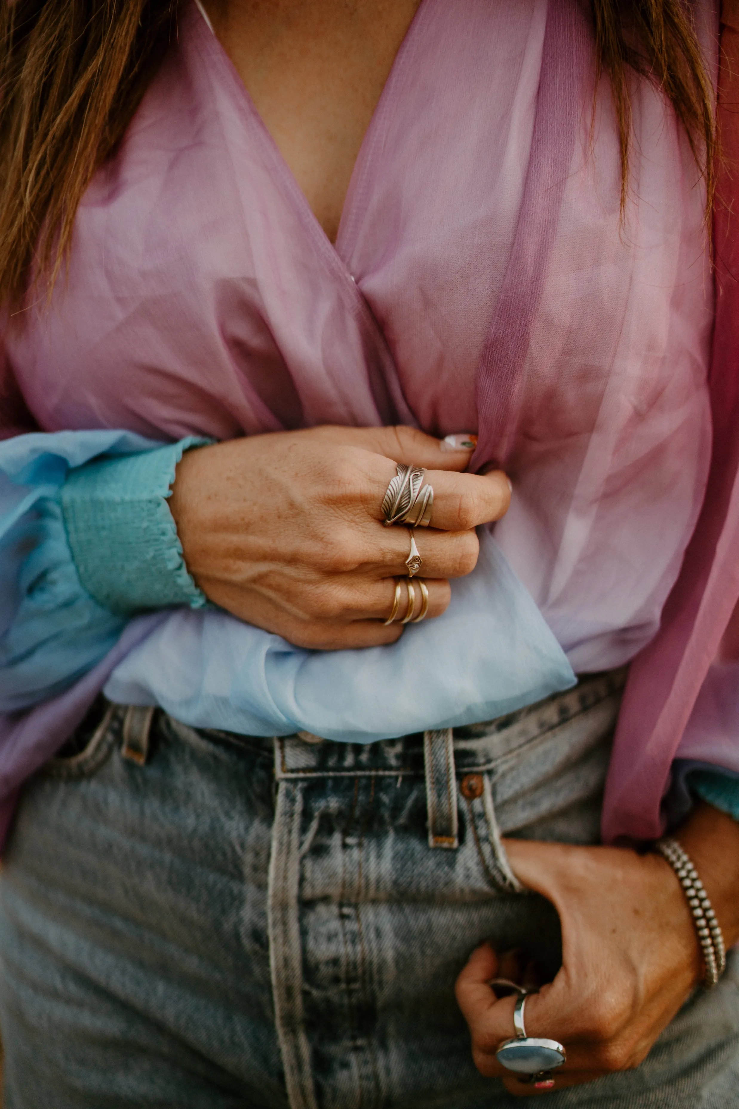 Silver Feather Ring - FINAL SALE sold by Goldie Lew product image thumbnail 2