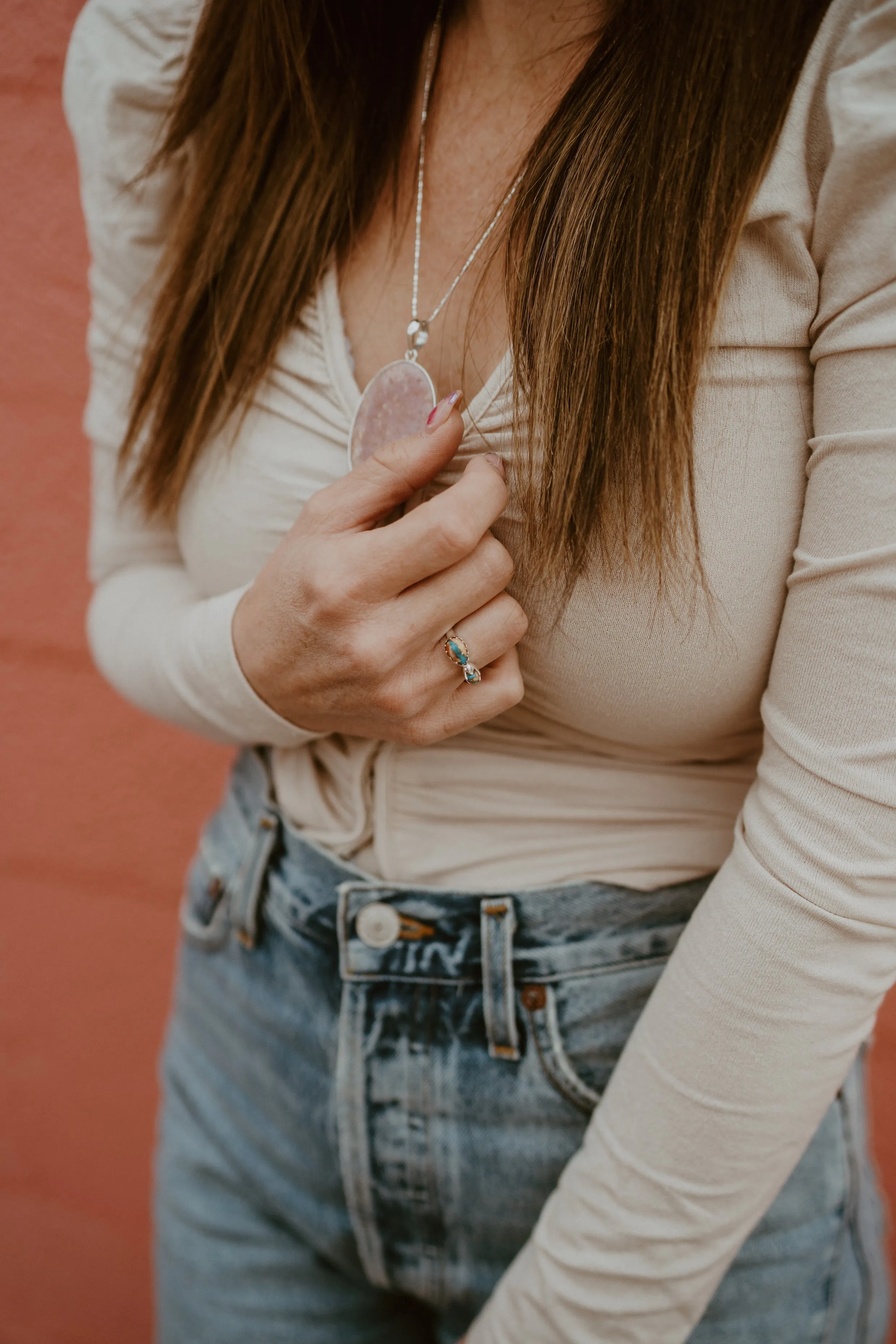 Bradlee Ring | Spiny Oyster Turquoise sold by Goldie Lew product image thumbnail 3