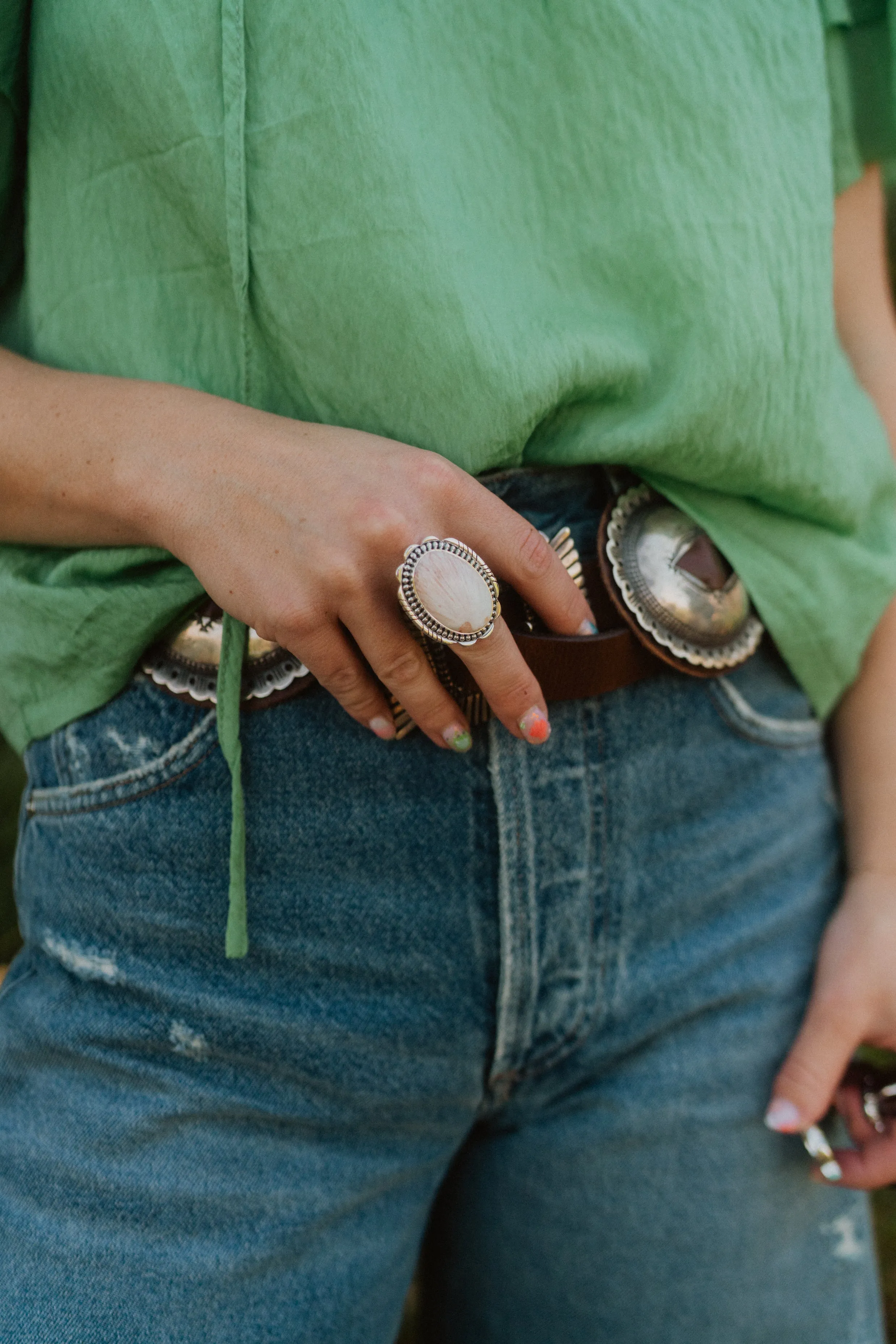 Bristol Ring | Pink Scolecite sold by Goldie Lew product image thumbnail 5