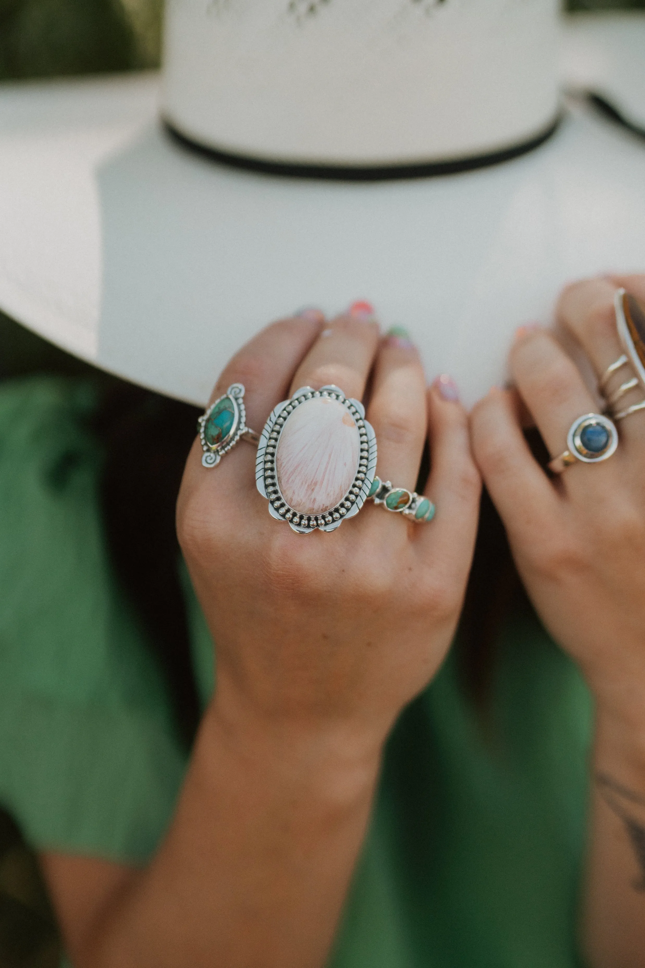 Bristol Ring | Pink Scolecite sold by Goldie Lew product image thumbnail 3