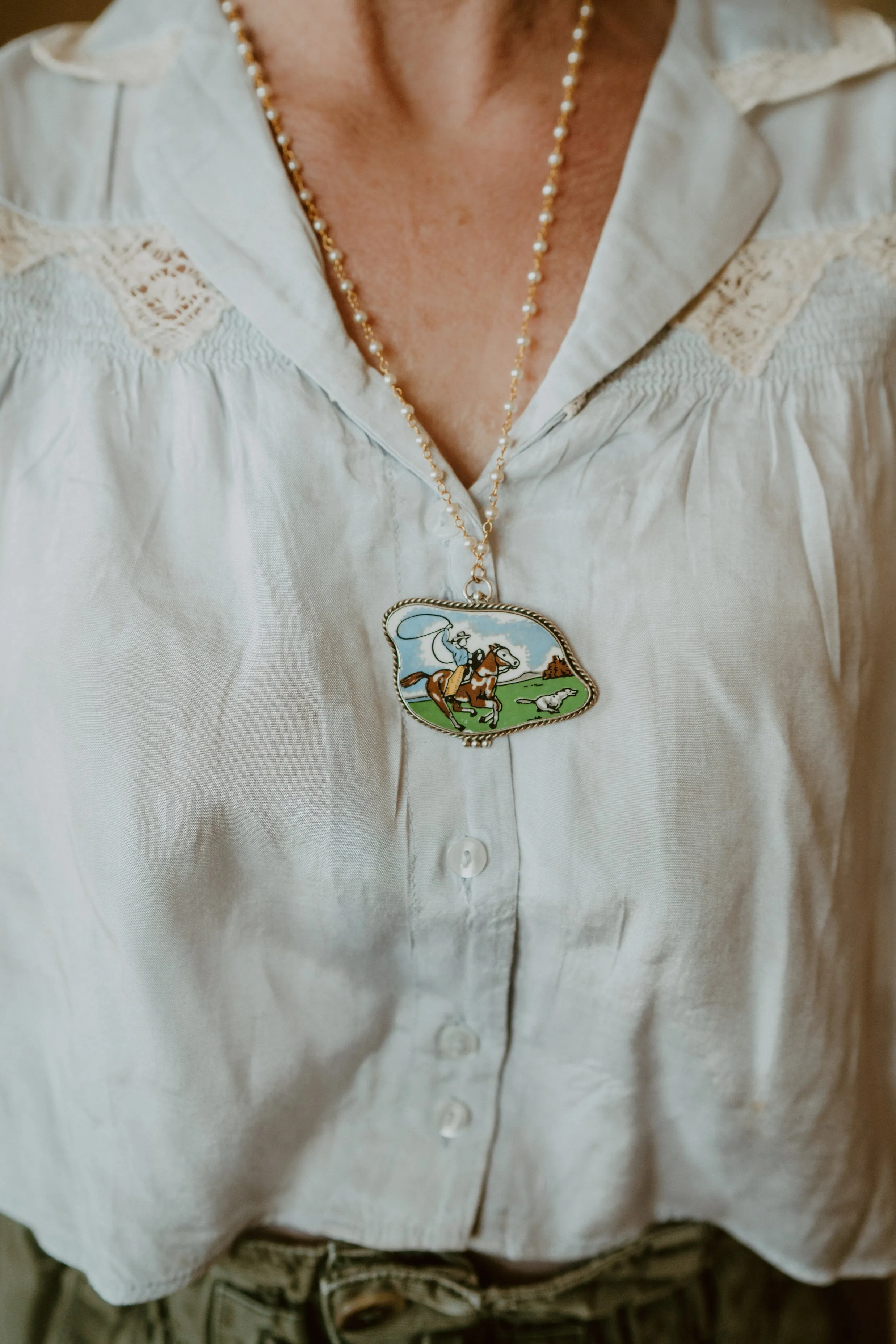 Cowboy vs. Coyote Necklace sold by Goldie Lew product image thumbnail 2