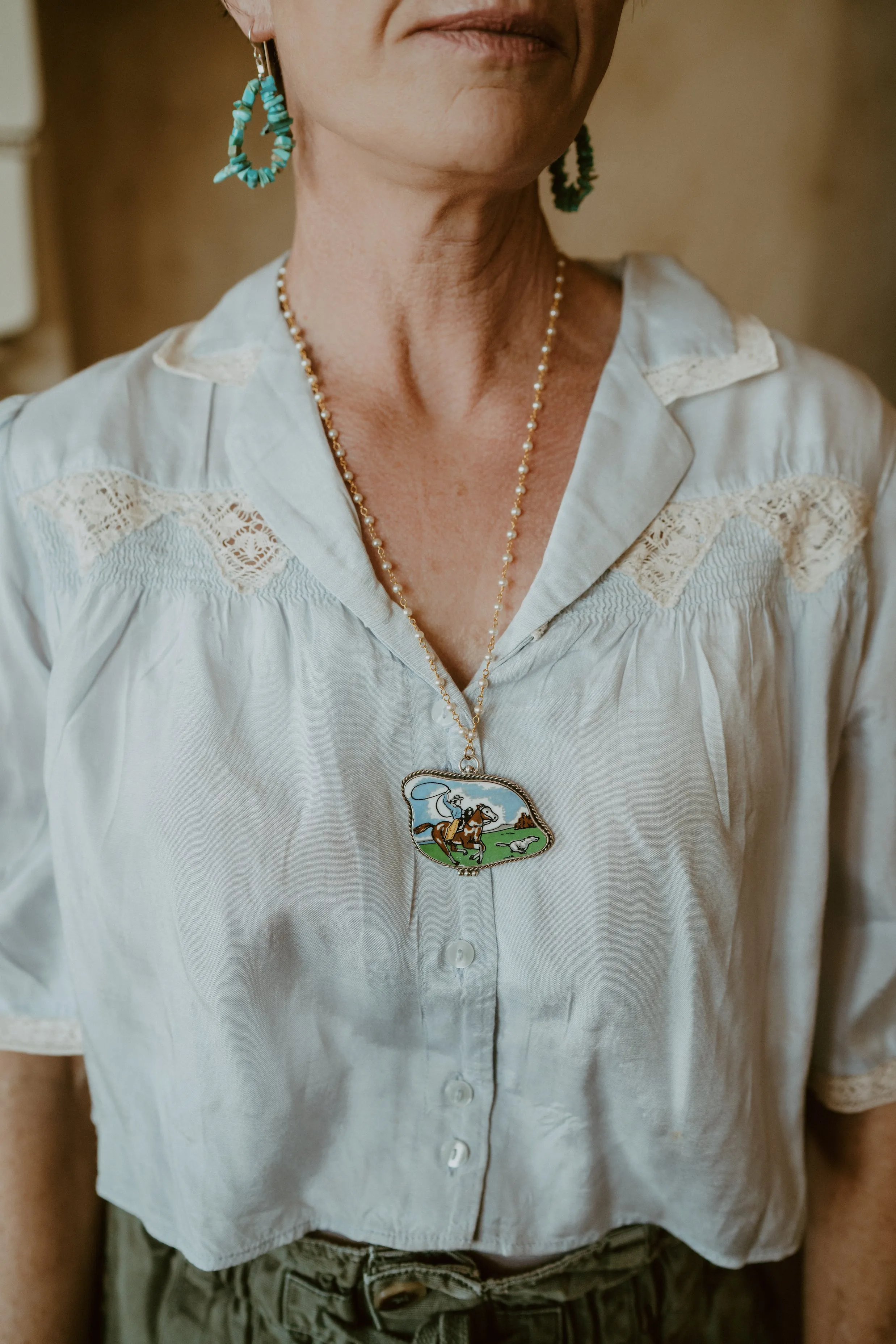 Cowboy vs. Coyote Necklace sold by Goldie Lew