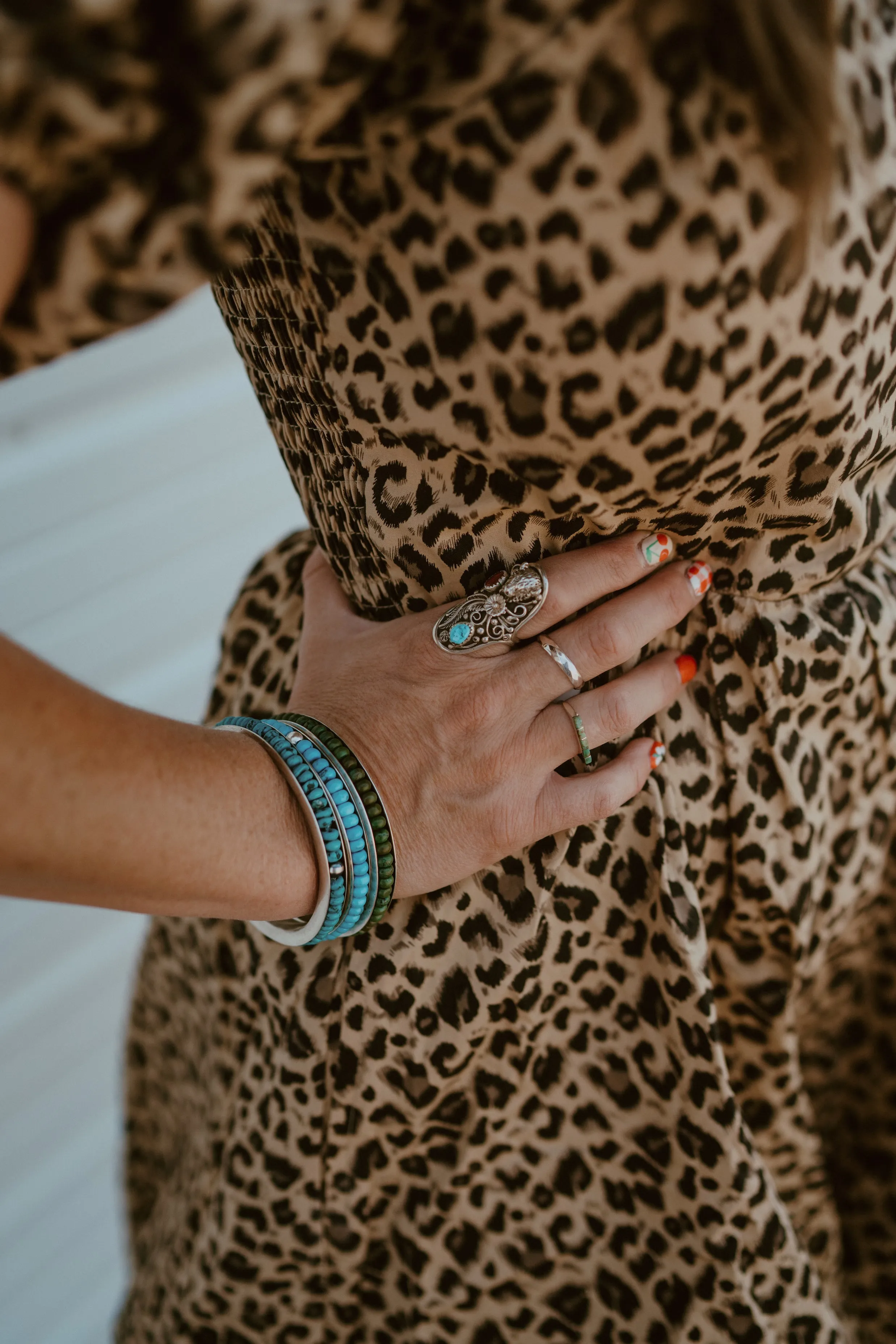 Owen Ring | Buffalo | Coral + Turquoise sold by Goldie Lew product image thumbnail 5