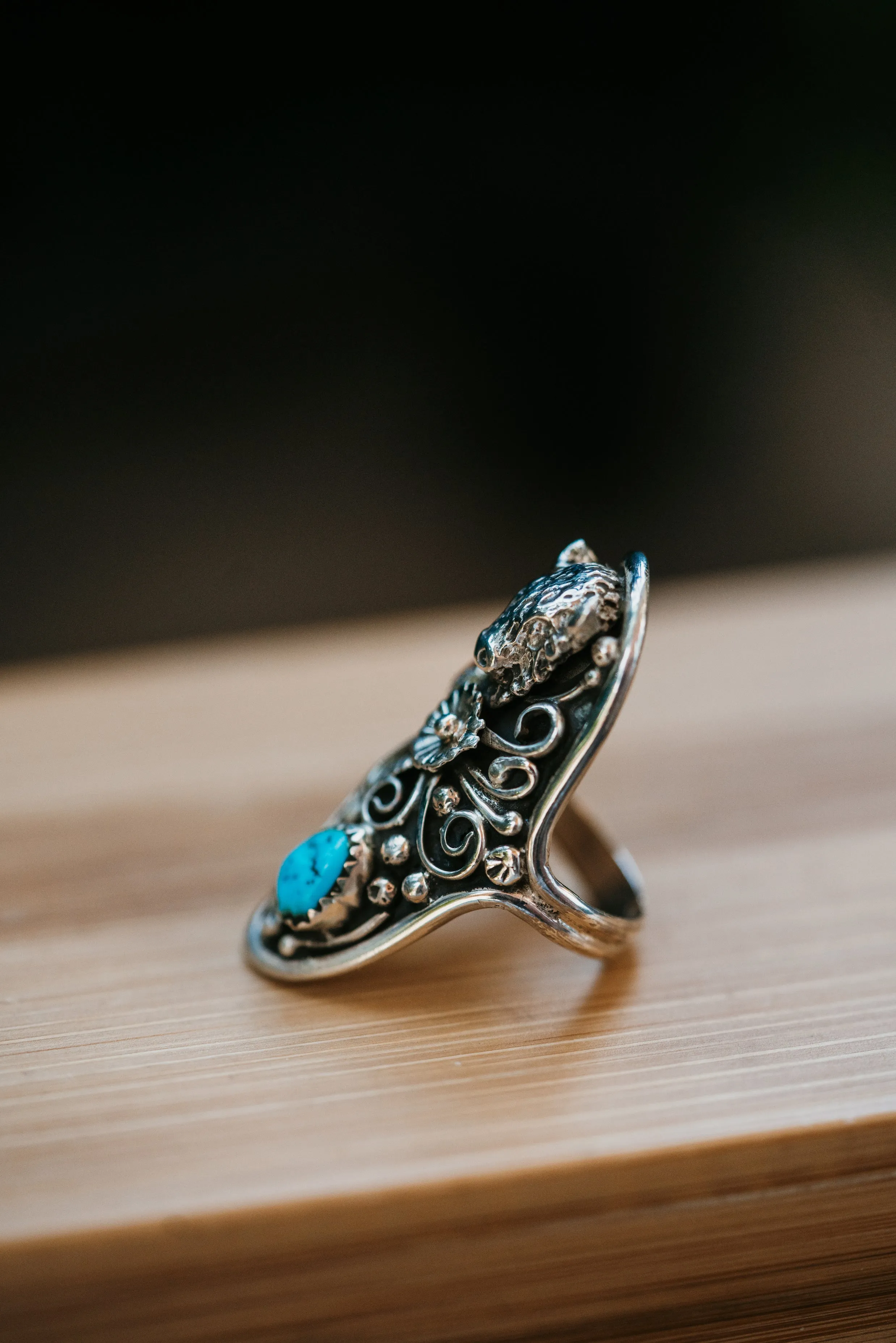 Owen Ring | Buffalo | Coral + Turquoise sold by Goldie Lew product image thumbnail 4