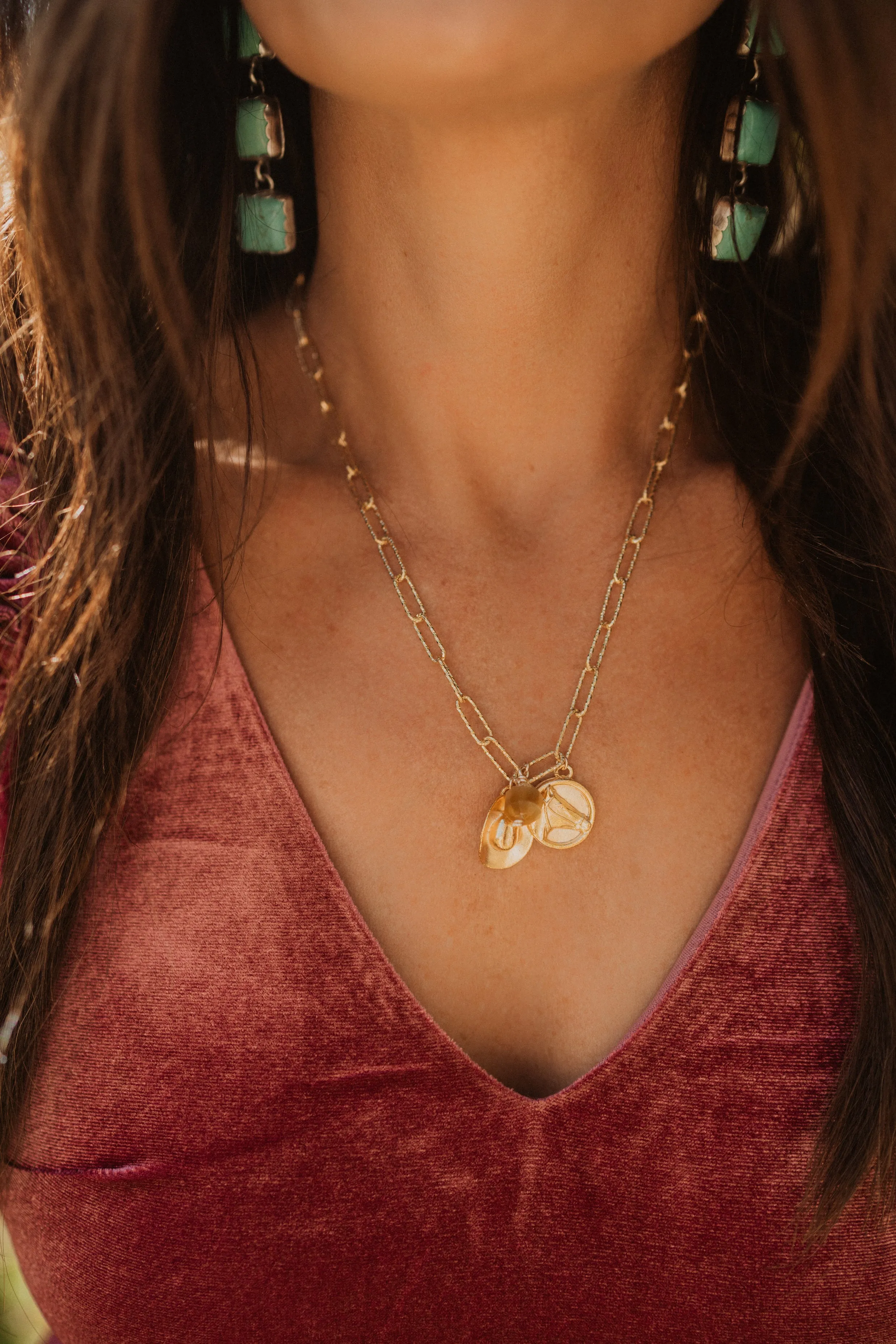 Western Hearts Charm Necklace sold by Goldie Lew product image thumbnail 2