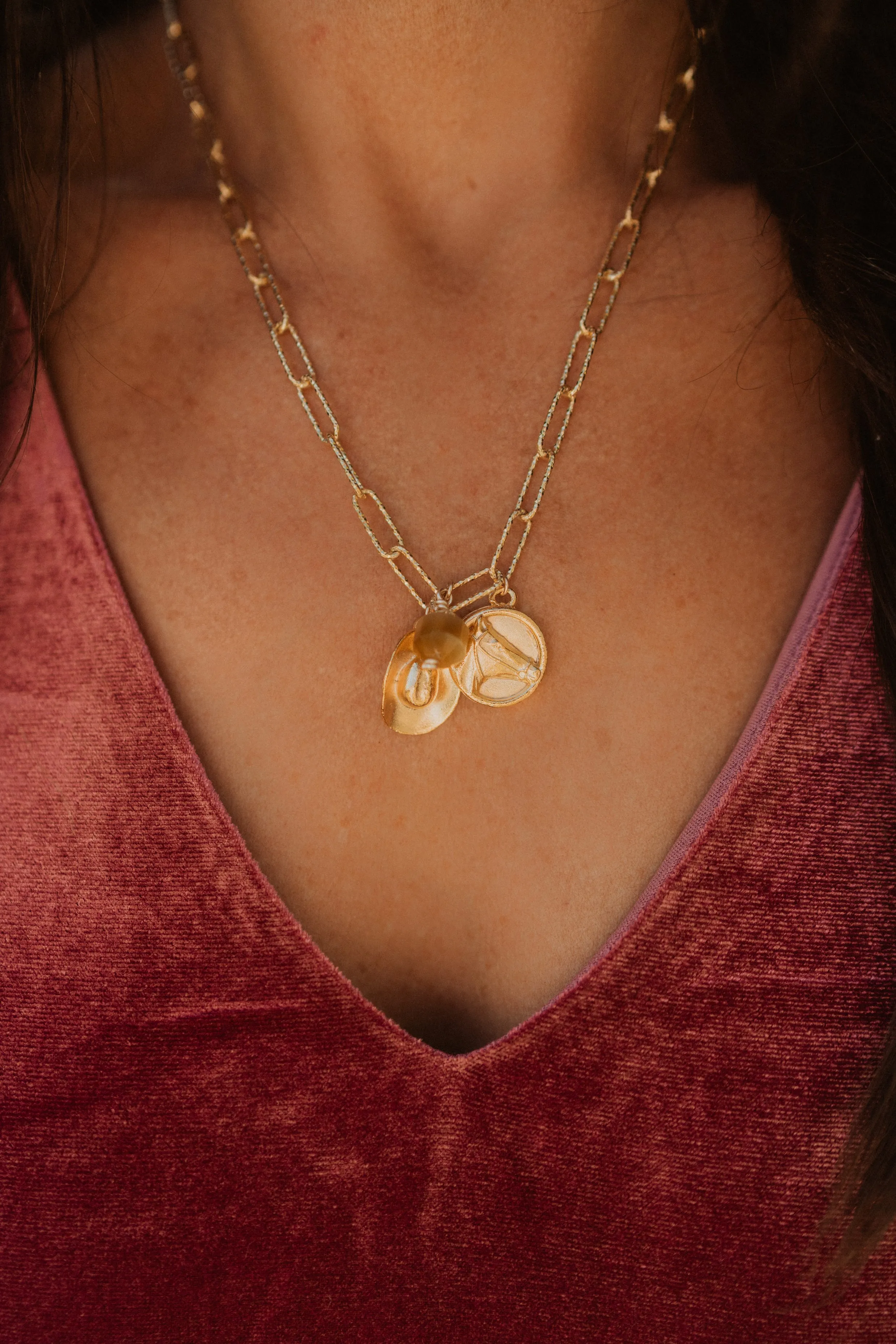 Western Hearts Charm Necklace sold by Goldie Lew product image thumbnail 3
