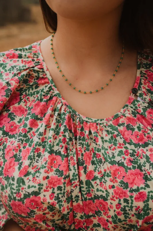 Mae Moonstone Choker | Green and Gold sold by Goldie Lew