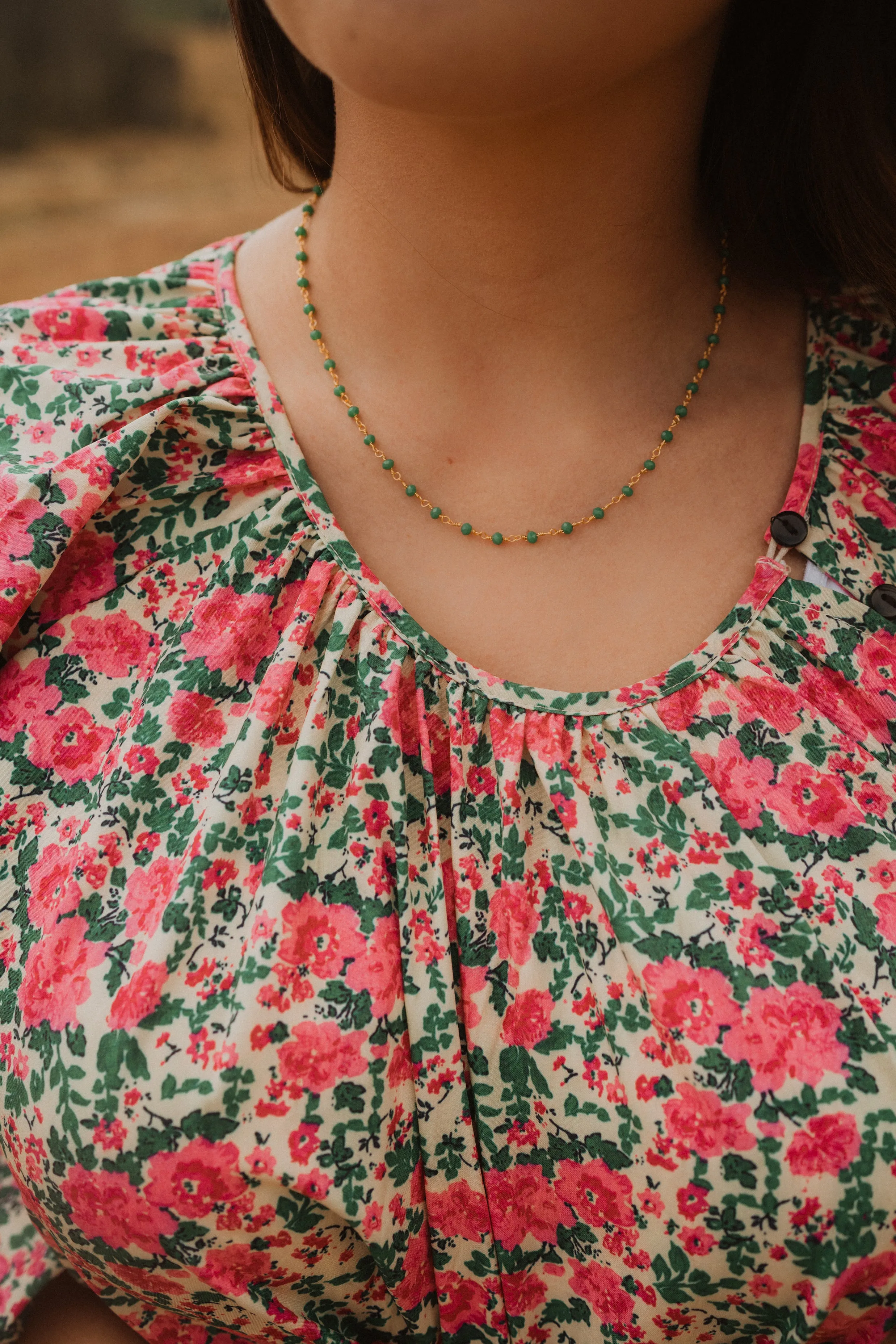 Mae Moonstone Choker | Green and Gold sold by Goldie Lew