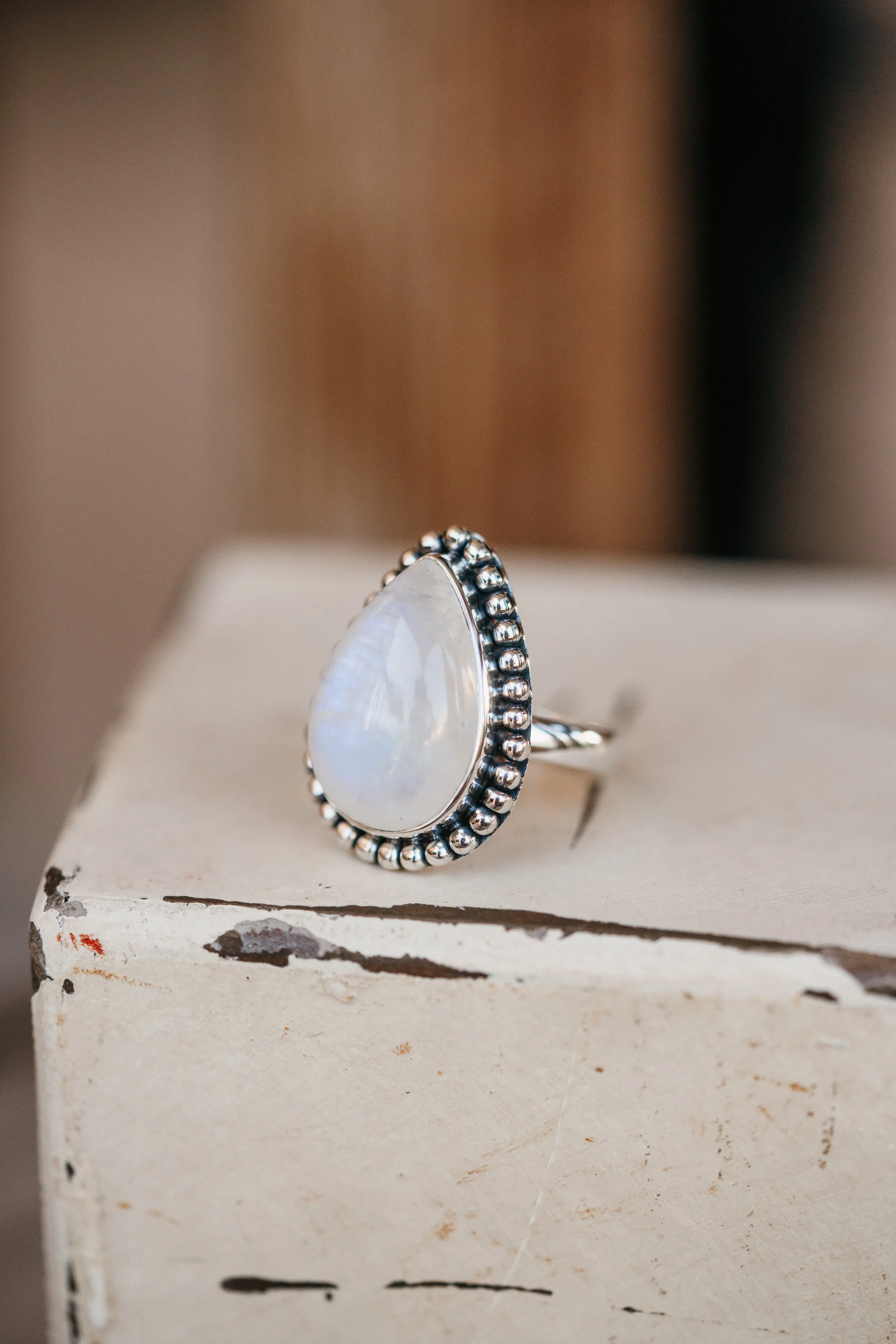 Luca Ring | Rainbow Moonstone sold by Goldie Lew product image thumbnail 2