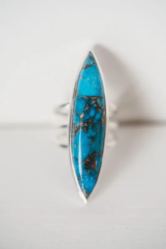 Ruth Ring | Blue Copper Turquoise sold by Goldie Lew