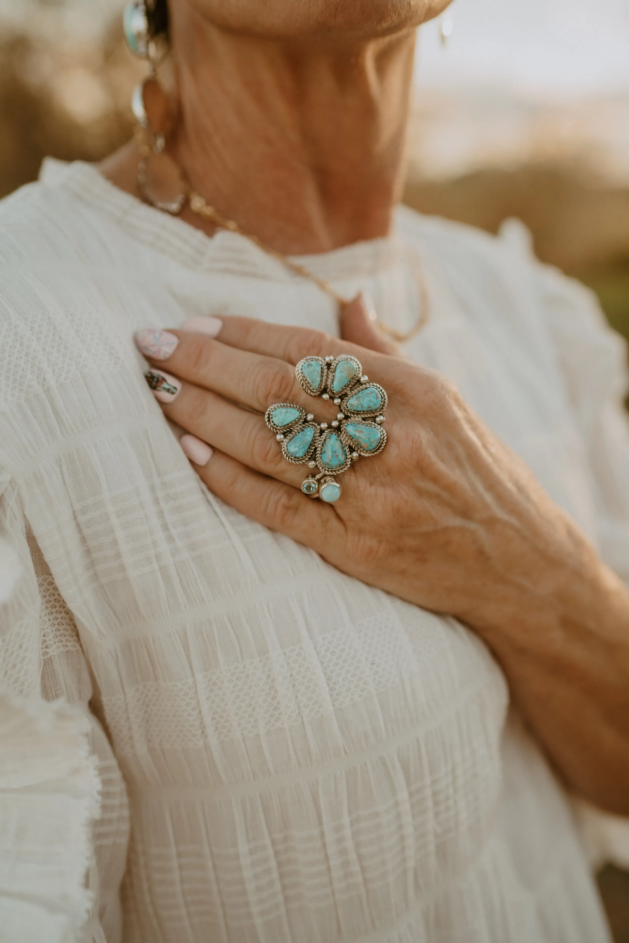 Hannah Ring | Turquoise sold by Goldie Lew product image thumbnail 4