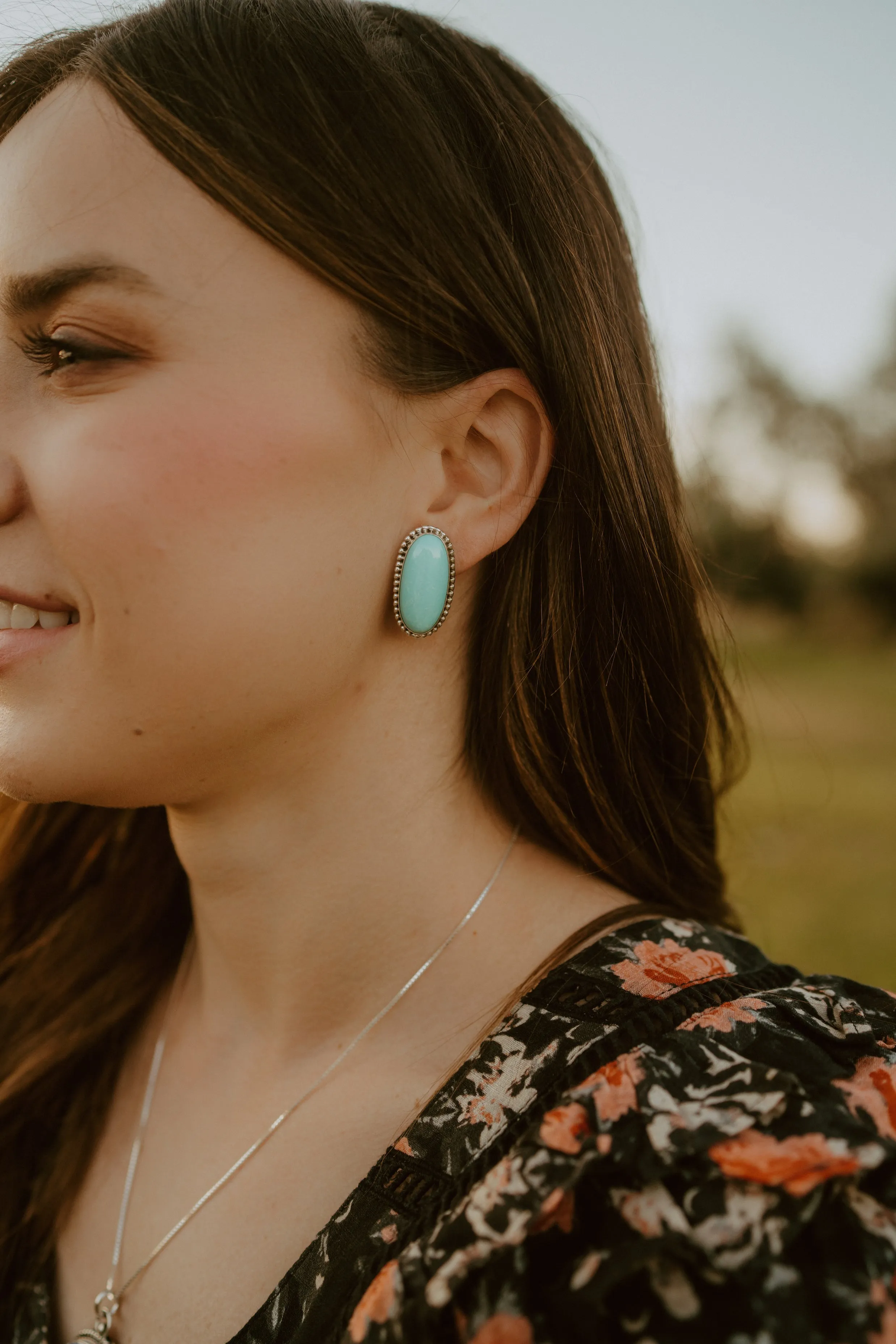 Maxi Earrings | Turquoise sold by Goldie Lew product image thumbnail 2
