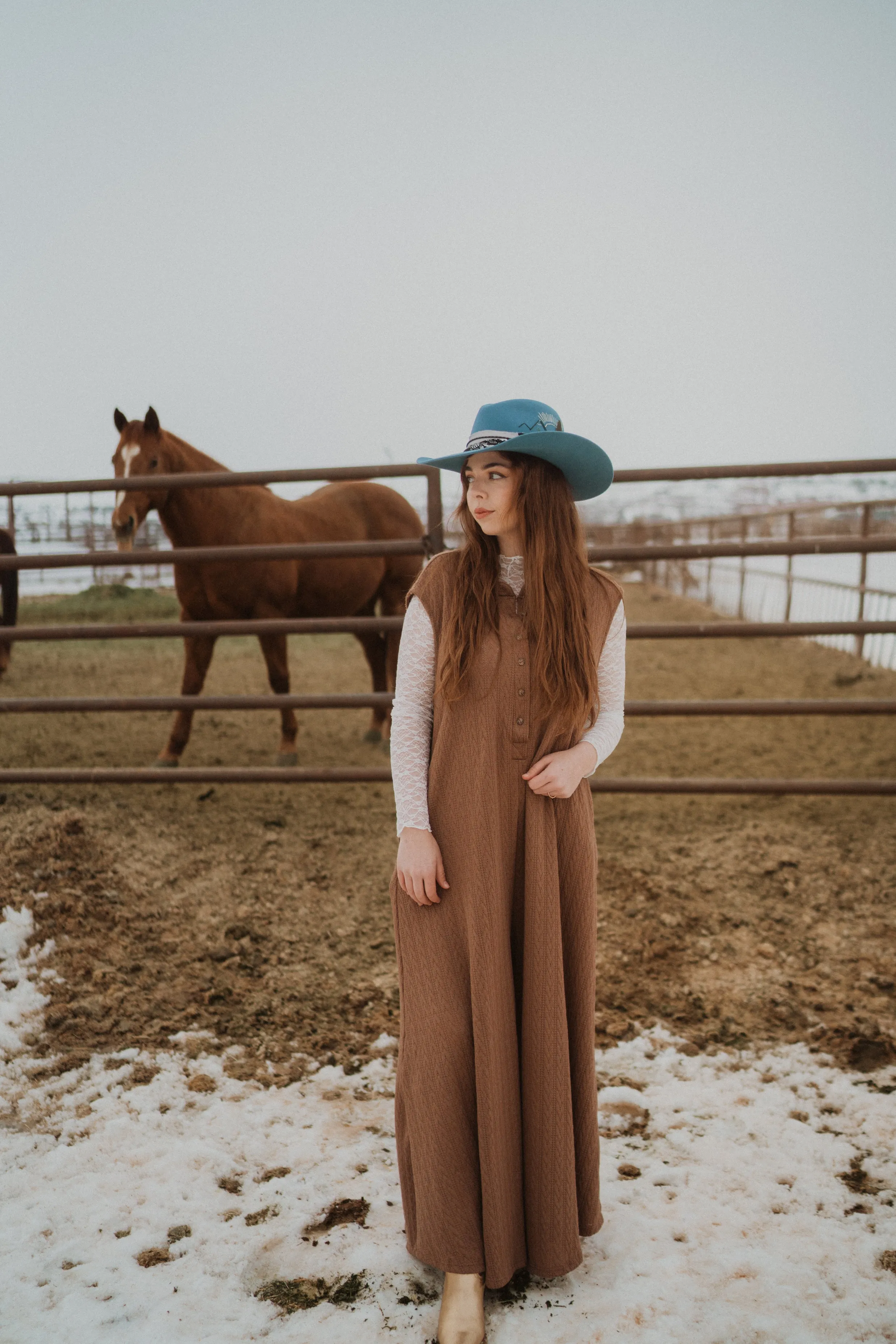 Slate Blue Hat | Embroidered sold by Goldie Lew product image thumbnail 4