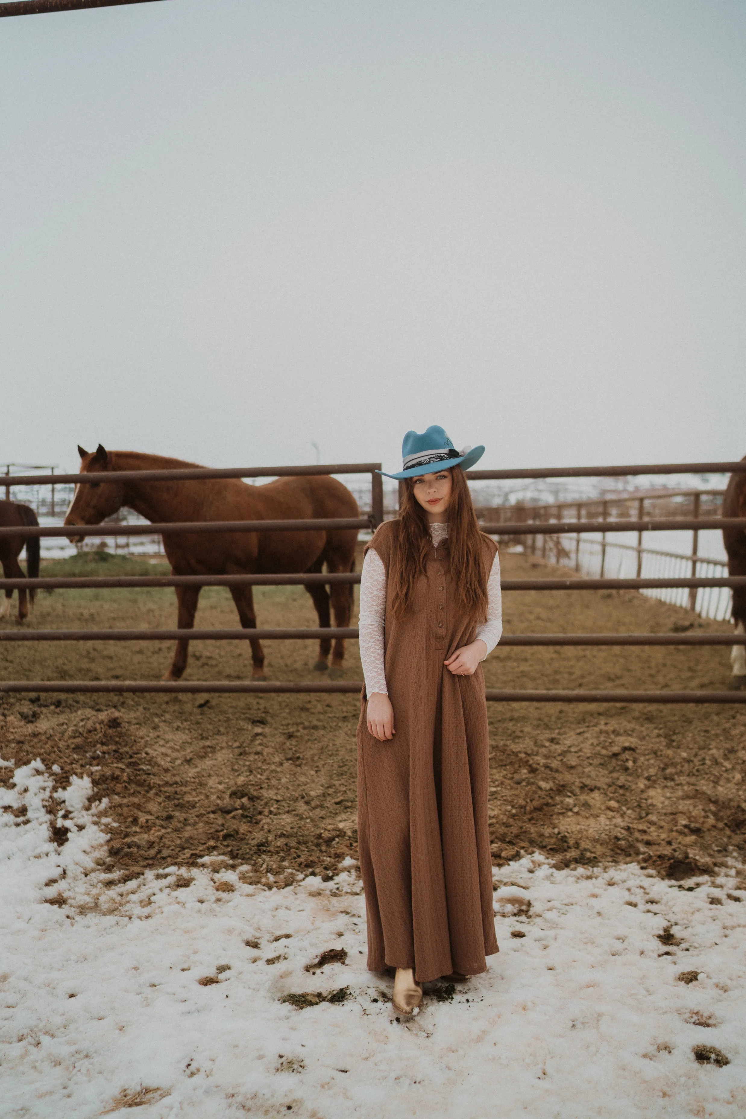 Slate Blue Hat | Embroidered sold by Goldie Lew product image thumbnail 5