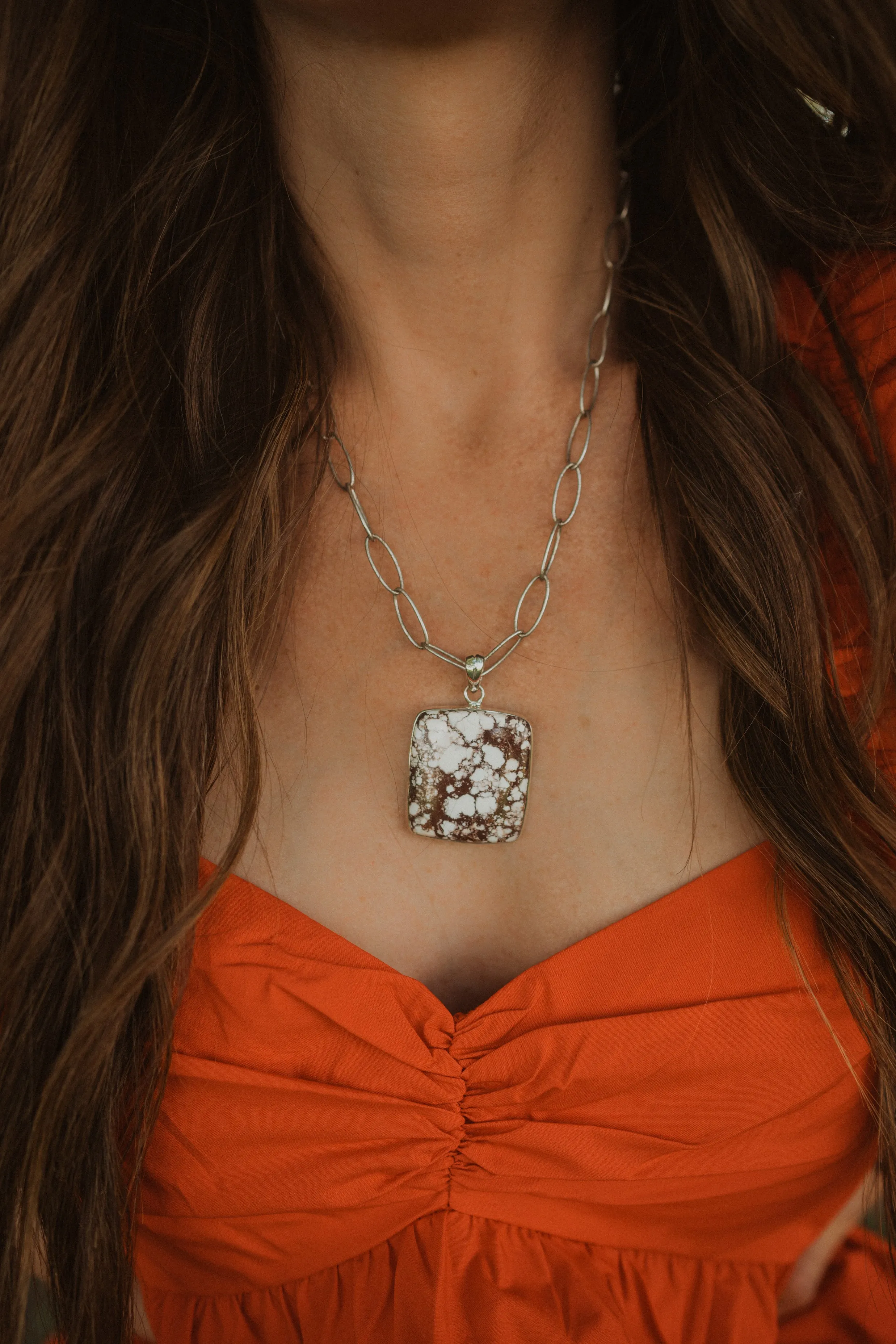 Angie Necklace | White Horse Jasper sold by Goldie Lew product image thumbnail 2