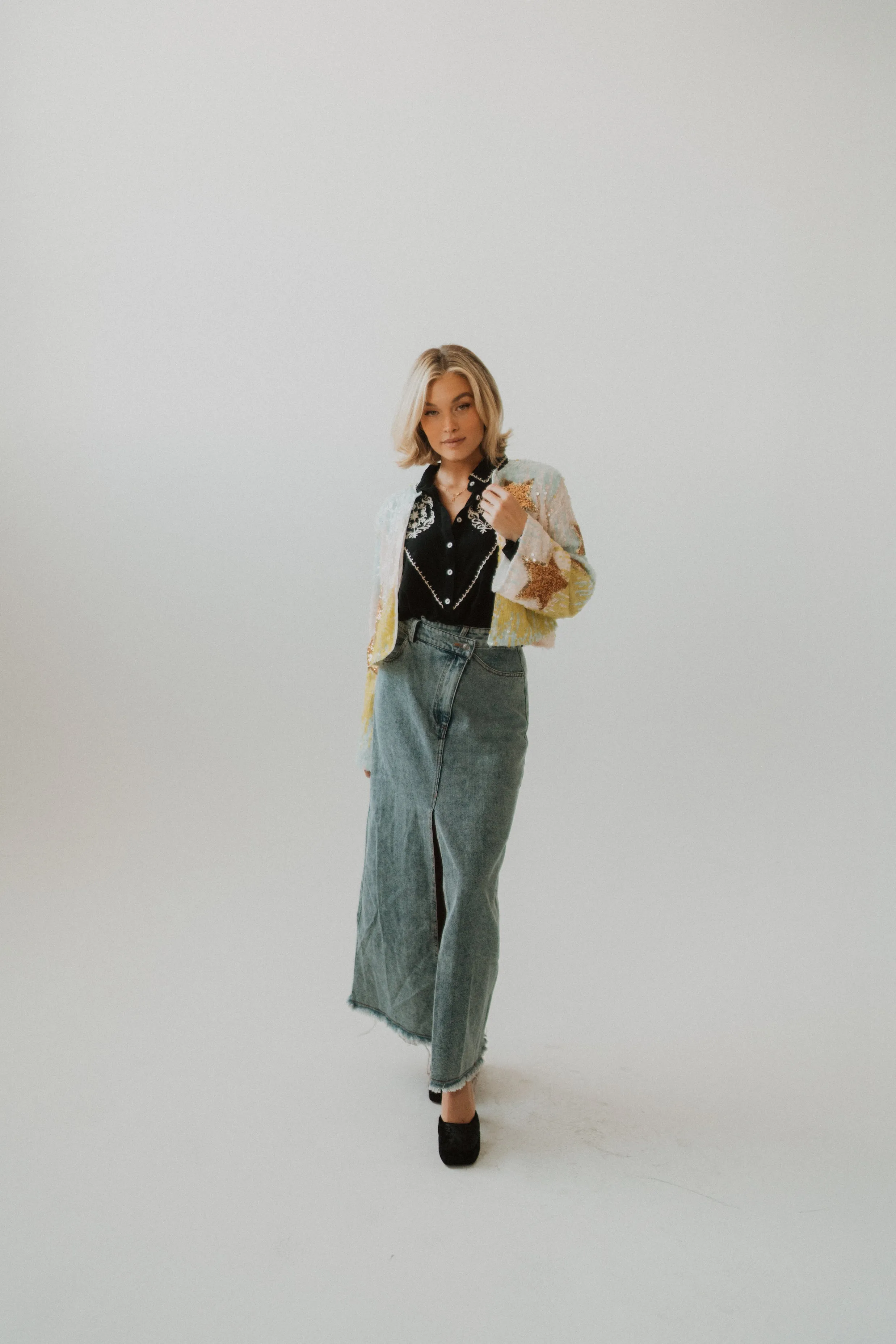 Sequin Stars Jacket sold by Goldie Lew product image thumbnail 3