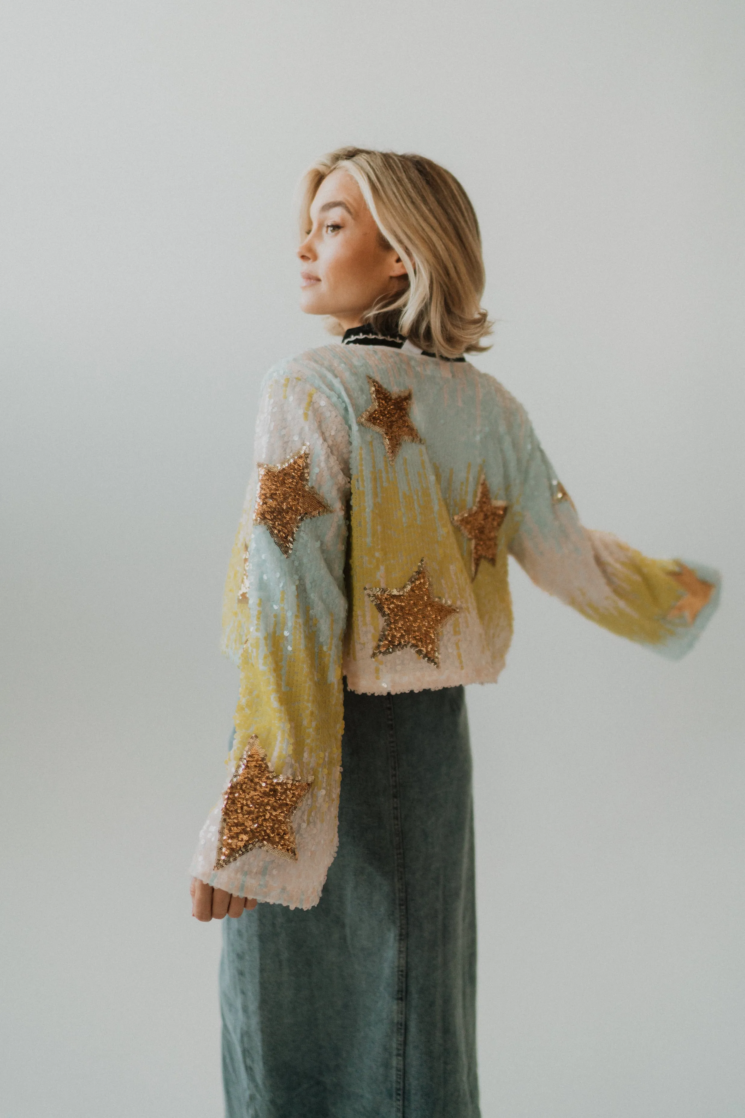 Sequin Stars Jacket sold by Goldie Lew