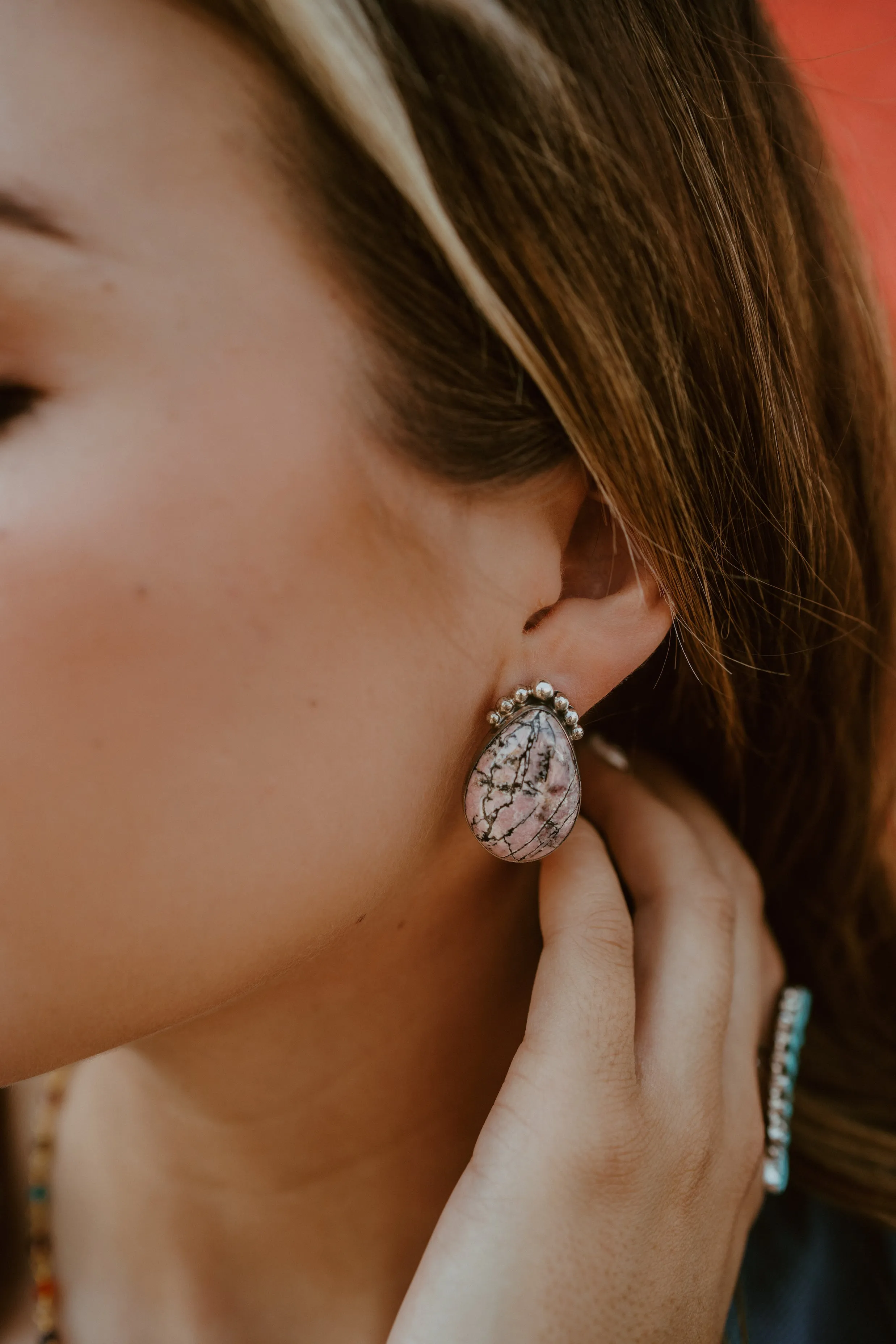 Pink Rory Earrings sold by Goldie Lew product image thumbnail 2