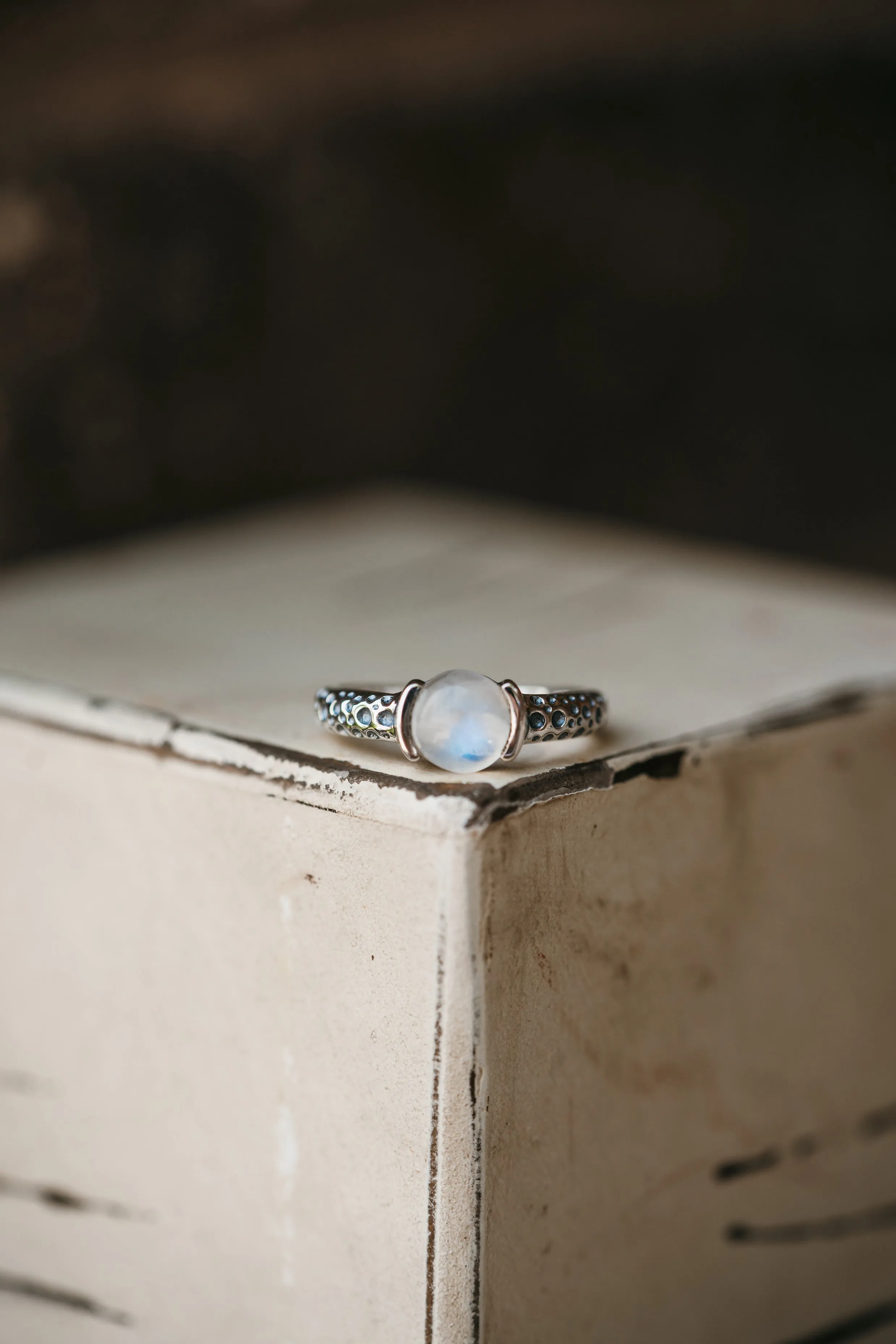Jude Ring | Rainbow Moonstone - FINAL SALE sold by Goldie Lew