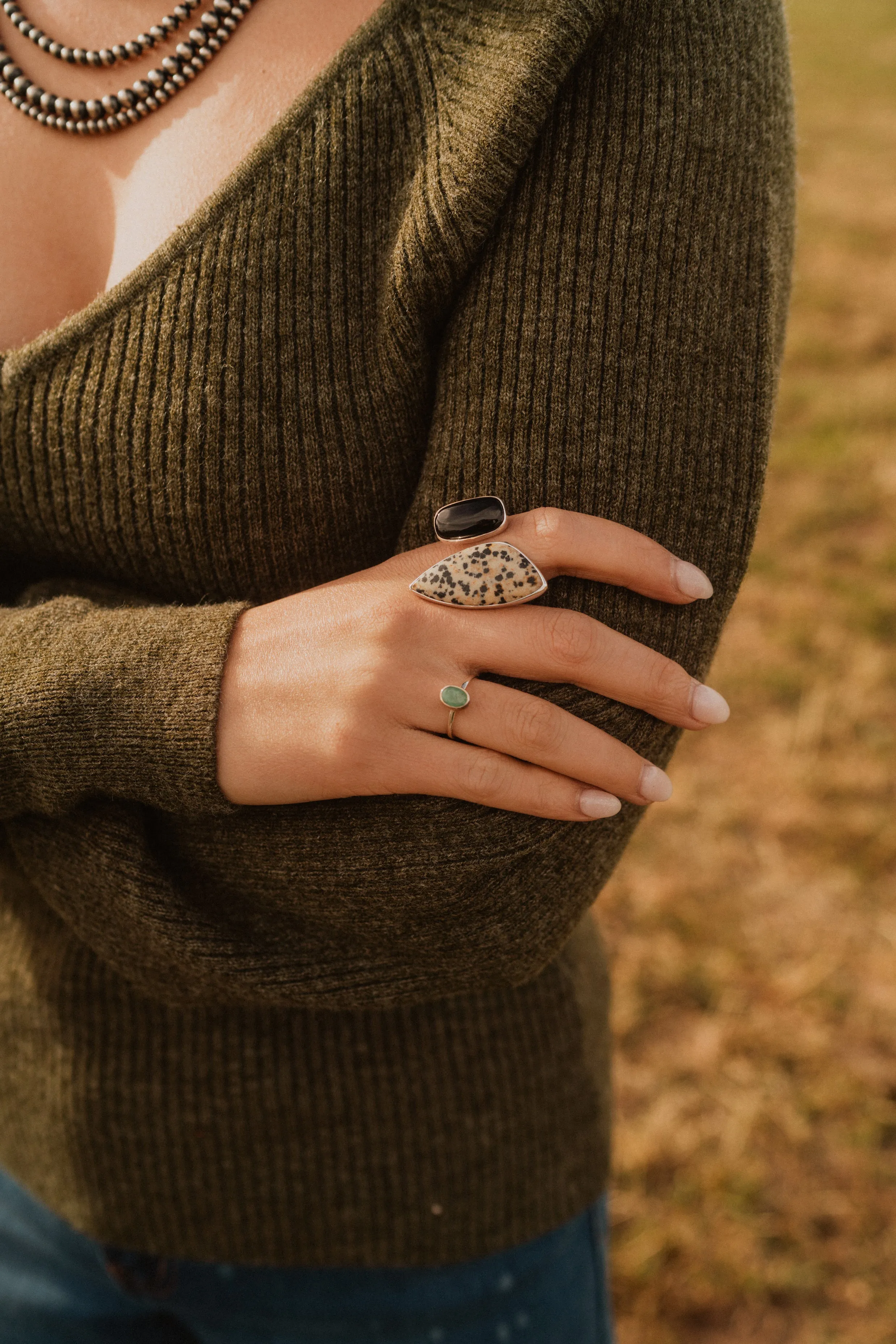 Randy Ring | Dalmatian Jasper + Black Onyx sold by Goldie Lew product image thumbnail 3