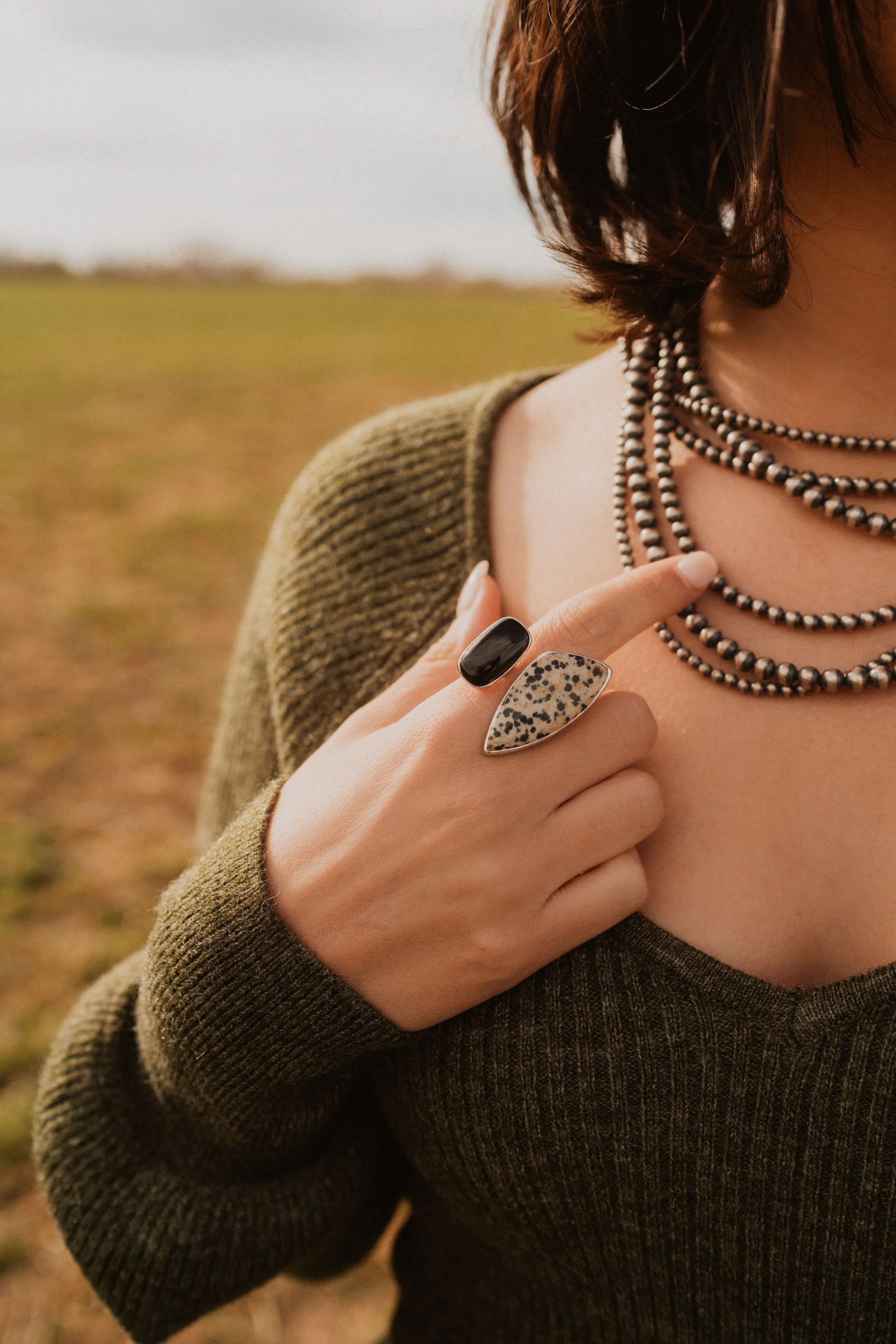 Randy Ring | Dalmatian Jasper + Black Onyx sold by Goldie Lew product image thumbnail 2