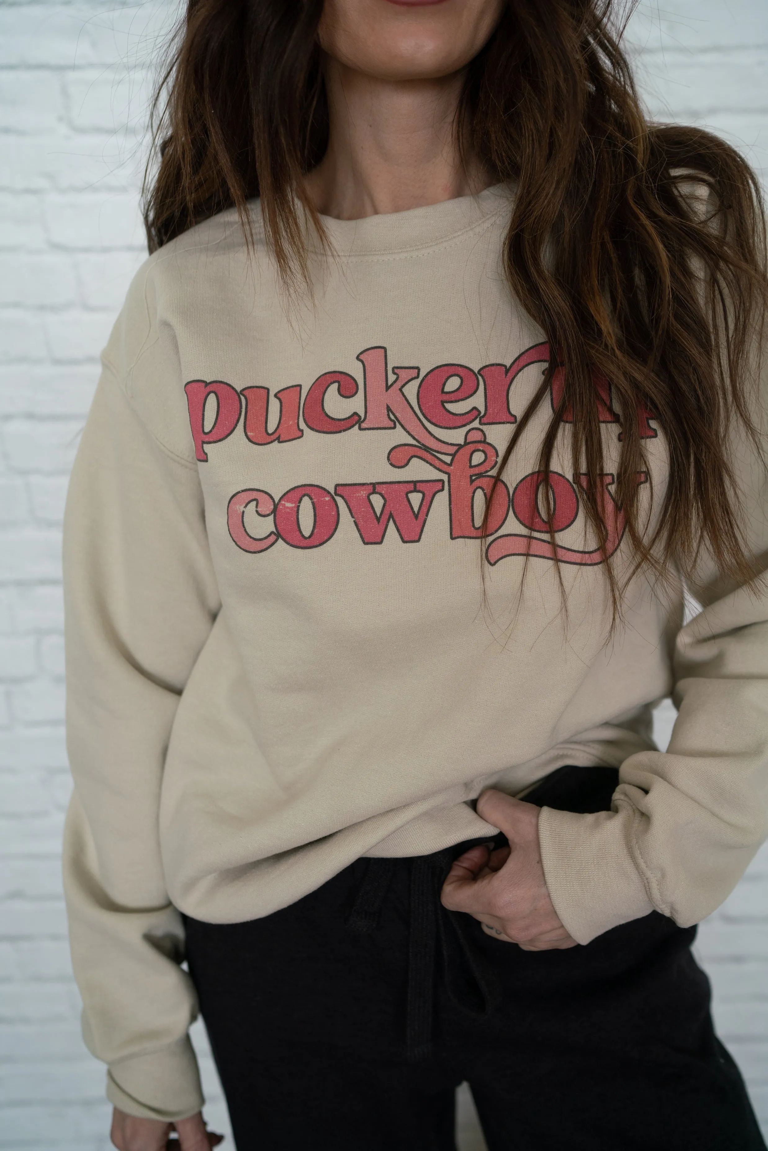 Pucker Up Cowboy Sweatshirt sold by Goldie Lew product image thumbnail 3