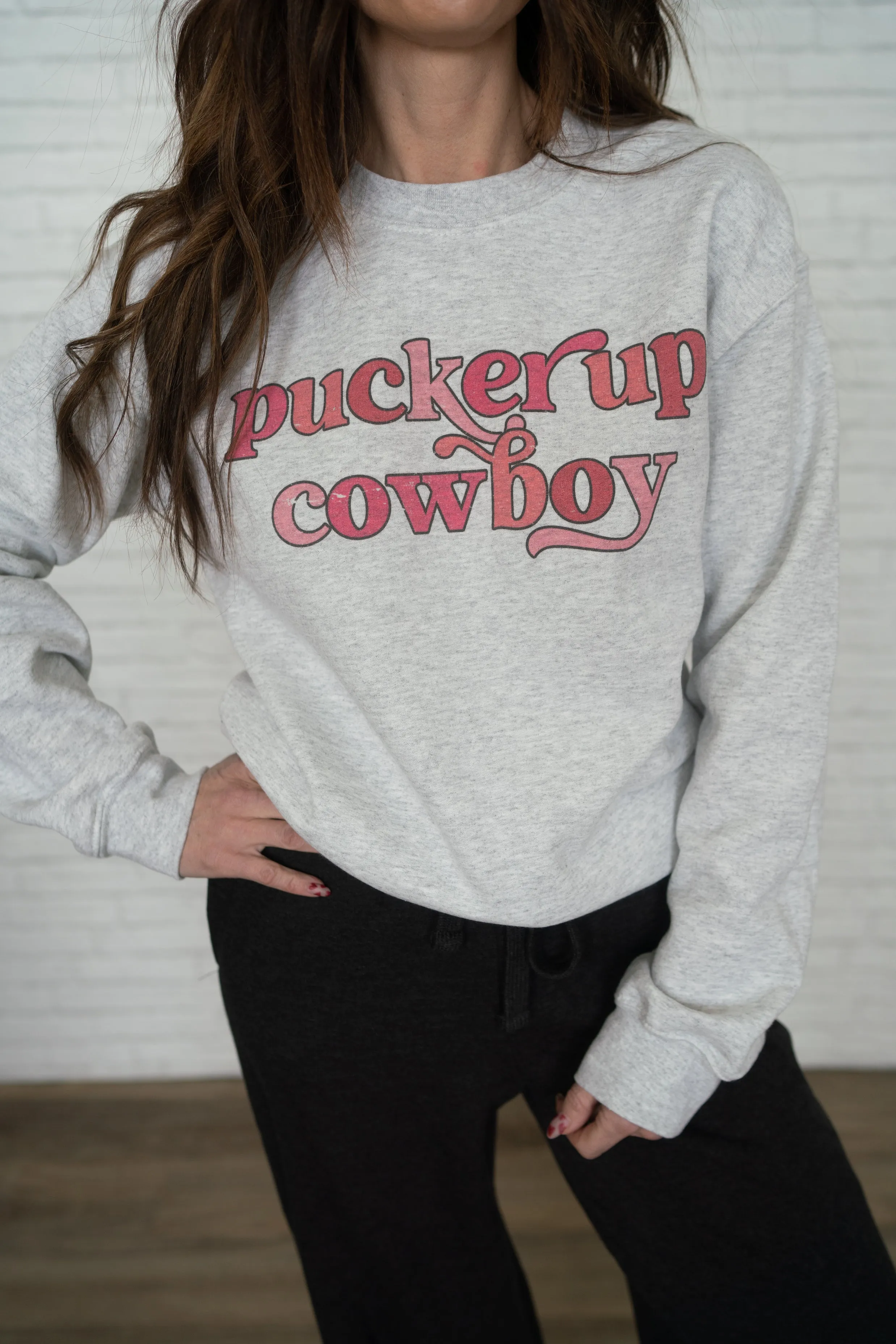 Pucker Up Cowboy Sweatshirt sold by Goldie Lew product image thumbnail 5
