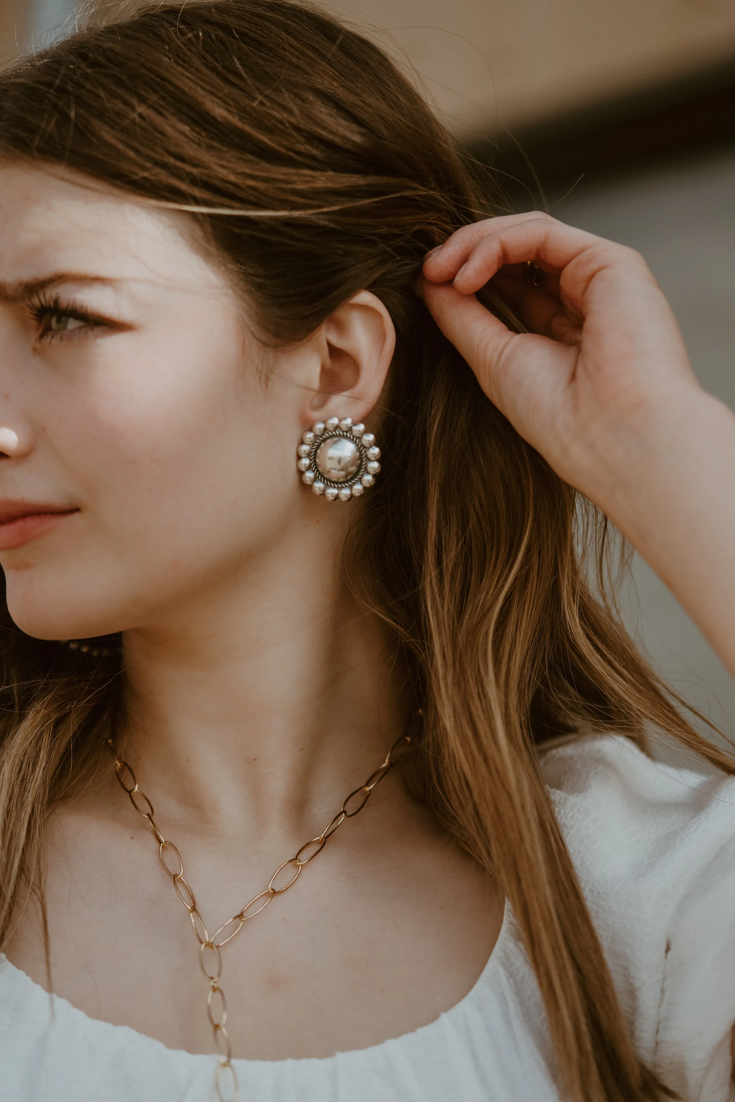 Bianca Earrings | Large sold by Goldie Lew product image thumbnail 5