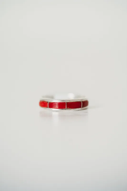 Single Bar Ring | Coral sold by Goldie Lew