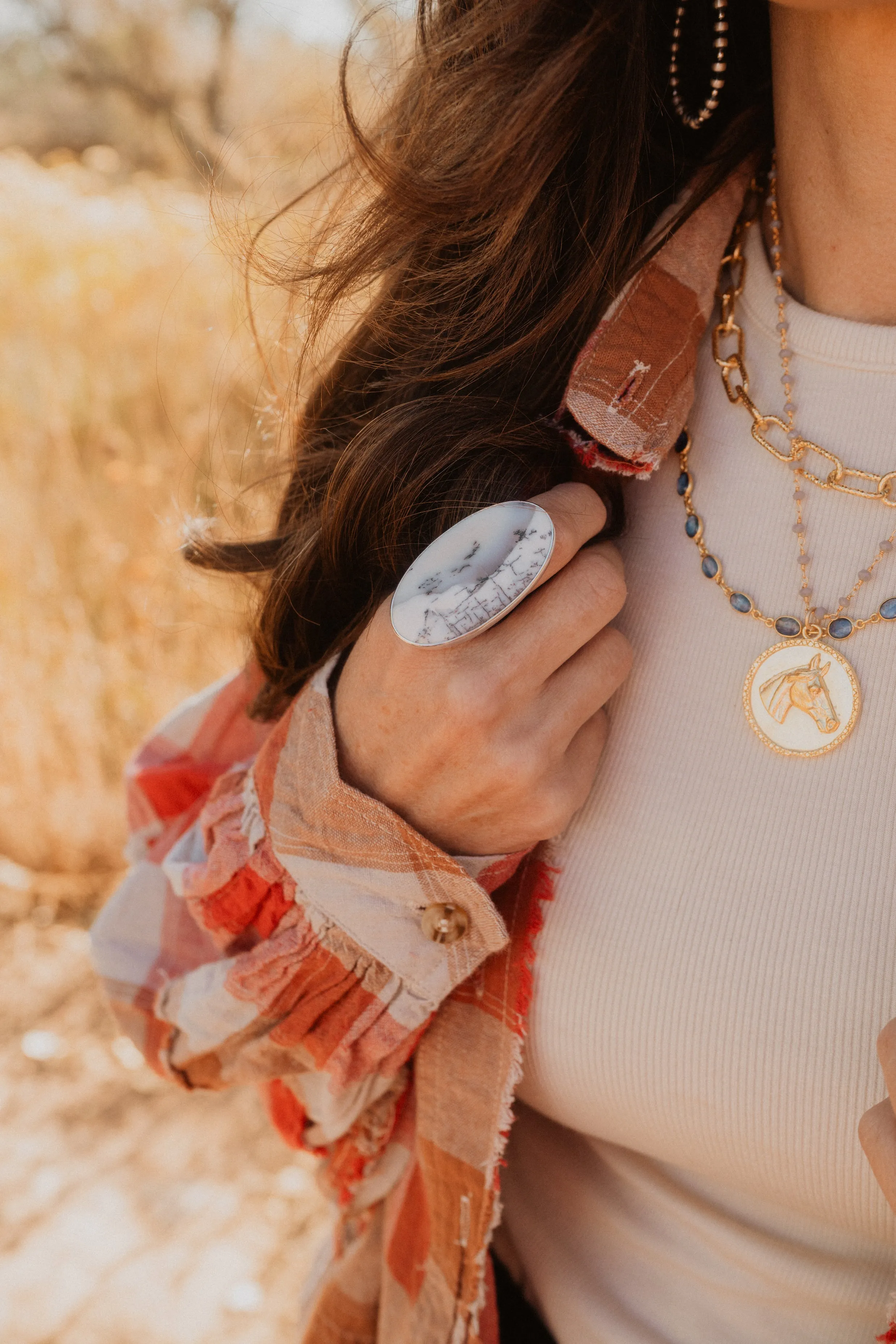 Spotty Ring | Dendritic Opal sold by Goldie Lew