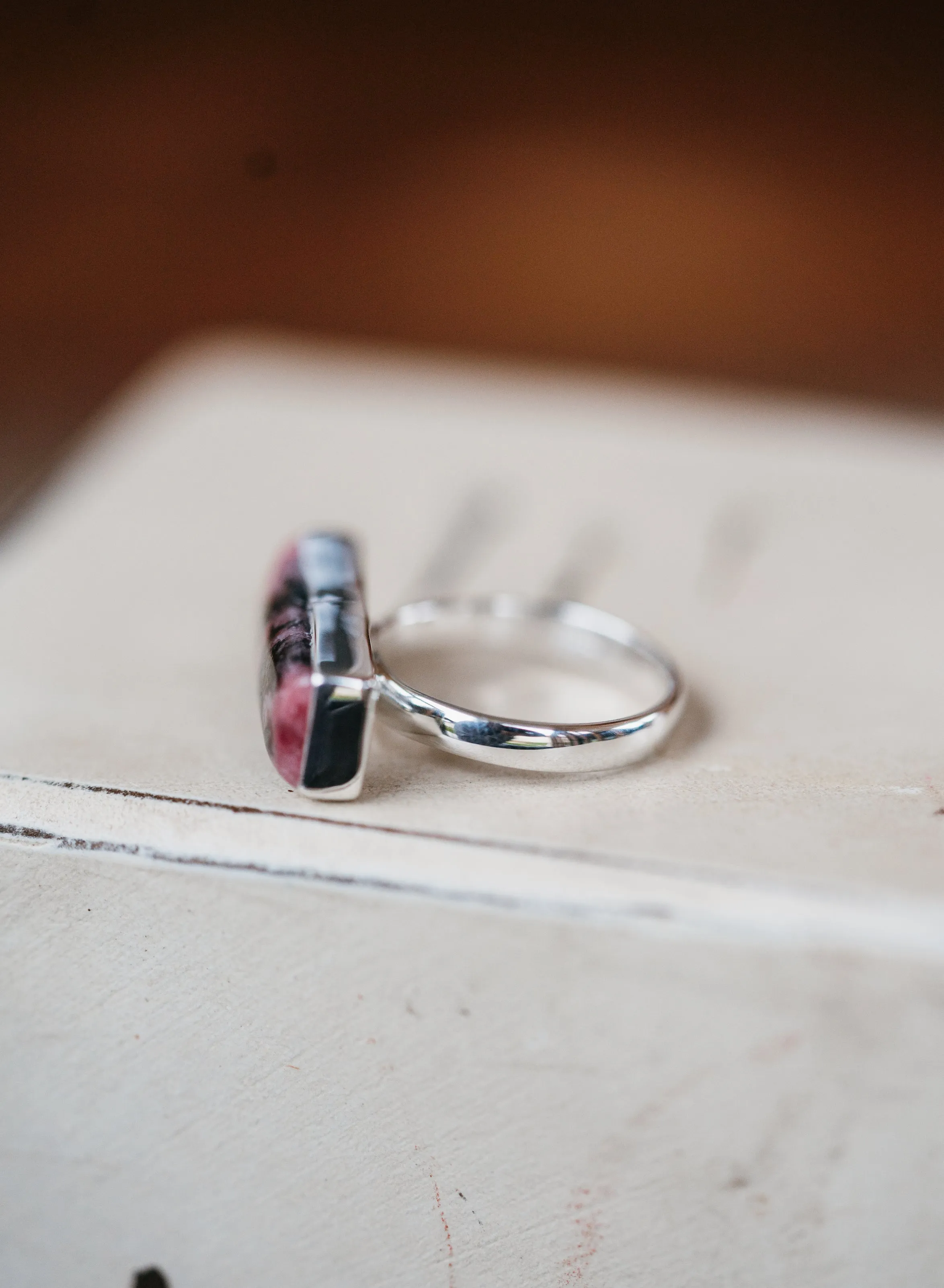 Eddison Ring | Pink Rhodonite sold by Goldie Lew product image thumbnail 2
