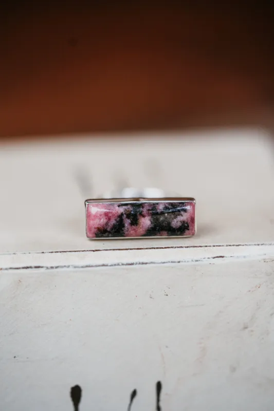 Eddison Ring | Pink Rhodonite sold by Goldie Lew