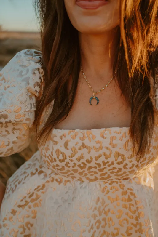 Crescent Necklace | Turquoise sold by Goldie Lew