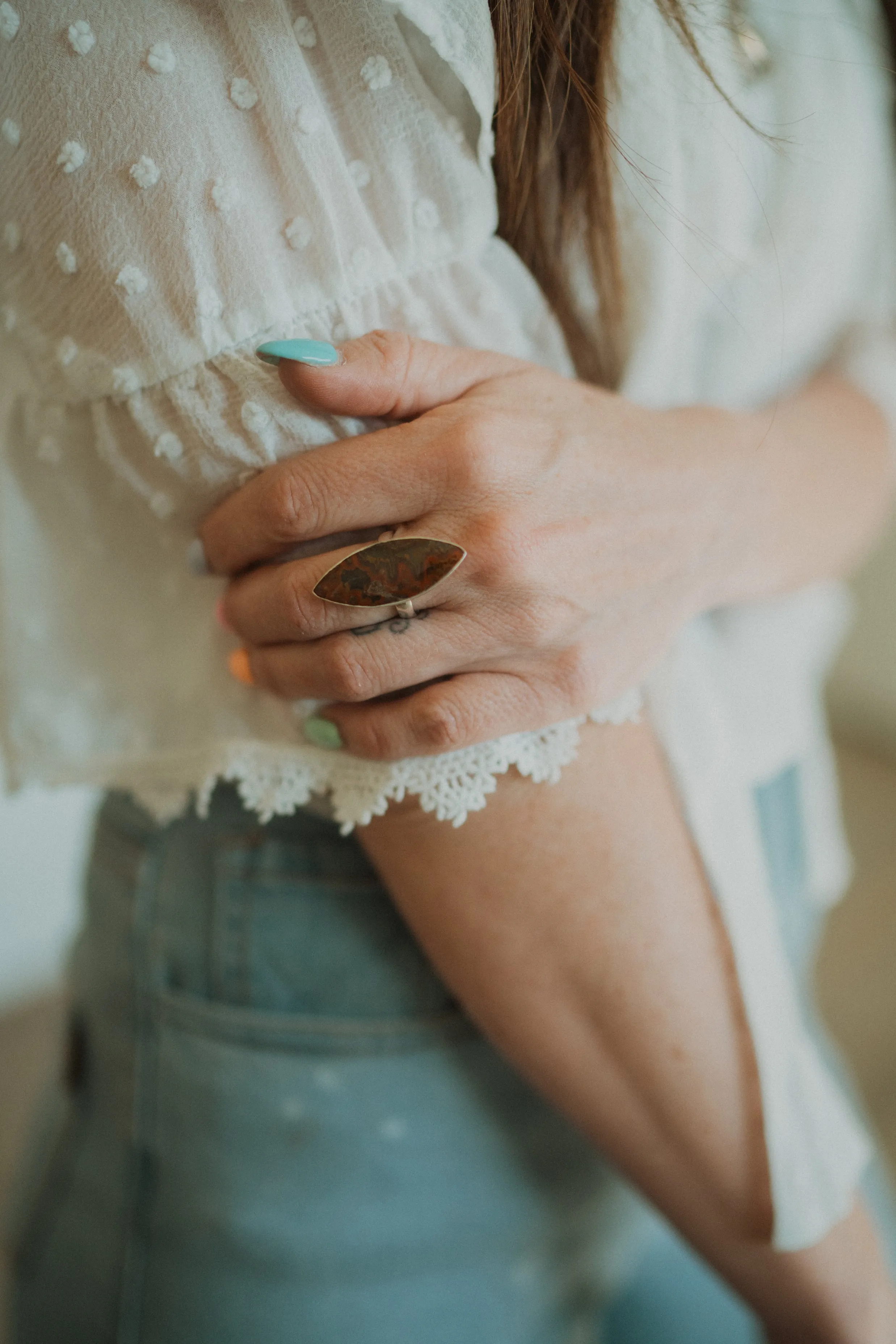 Matilda Ring | Red Crazy Lace Agate sold by Goldie Lew product image thumbnail 2