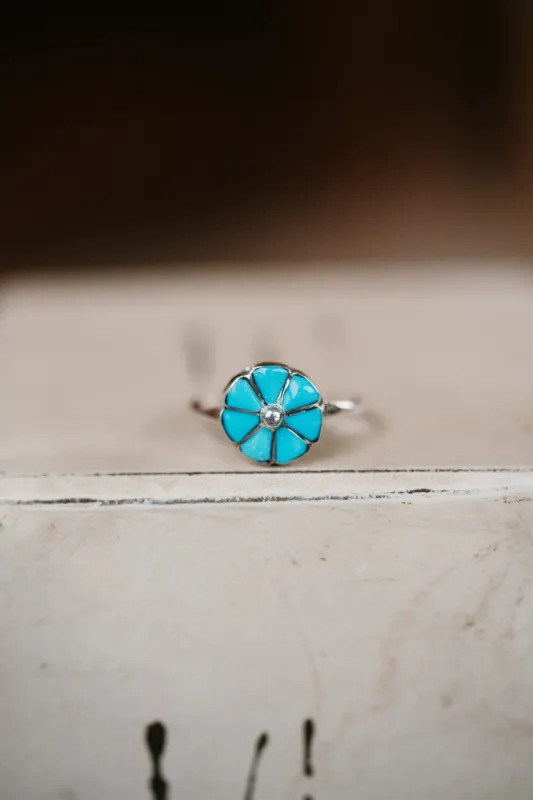 Queensland Flower Ring | Turquoise sold by Goldie Lew
